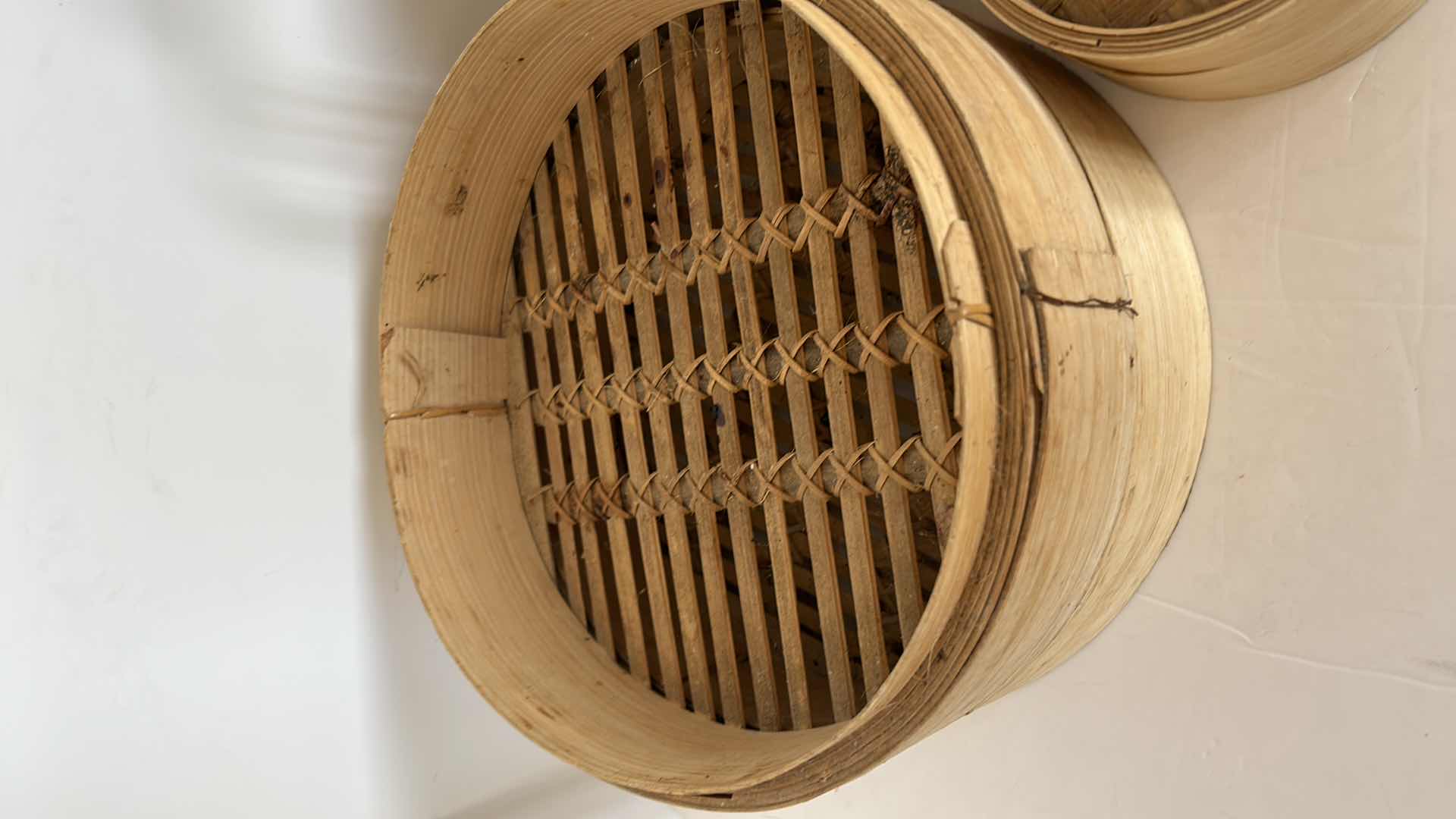 Photo 5 of 3 - CHINESE WICKER VEGTABLE STEAMING BASKETS.  LARGEST 10 1/2” x 7”