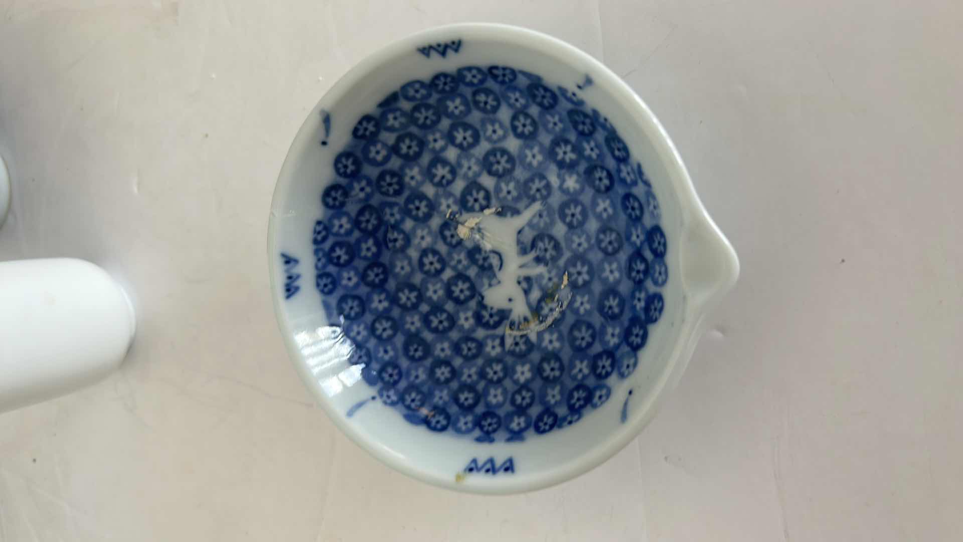 Photo 9 of  19 PIECES -SMALL BLUE AND WHITE  PORCELAIN TEACUP / ESPRESSO ASSORTMENT 