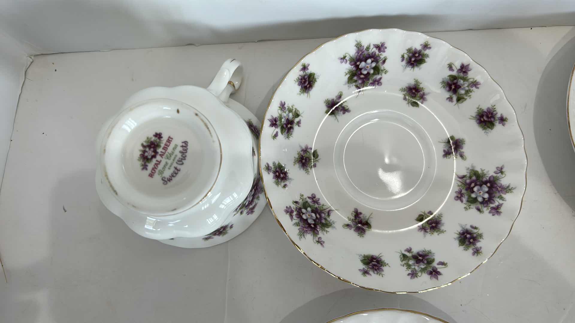 Photo 7 of 3 COLLECTIBLE FINE PORCELAIN TEACUPS AND SAUCERS