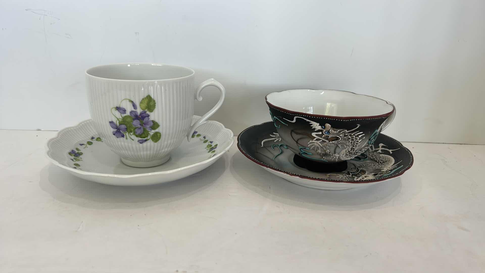 Photo 8 of 2 PORCELAIN COLLECTIBLE TEACUPS AND SAUCERS