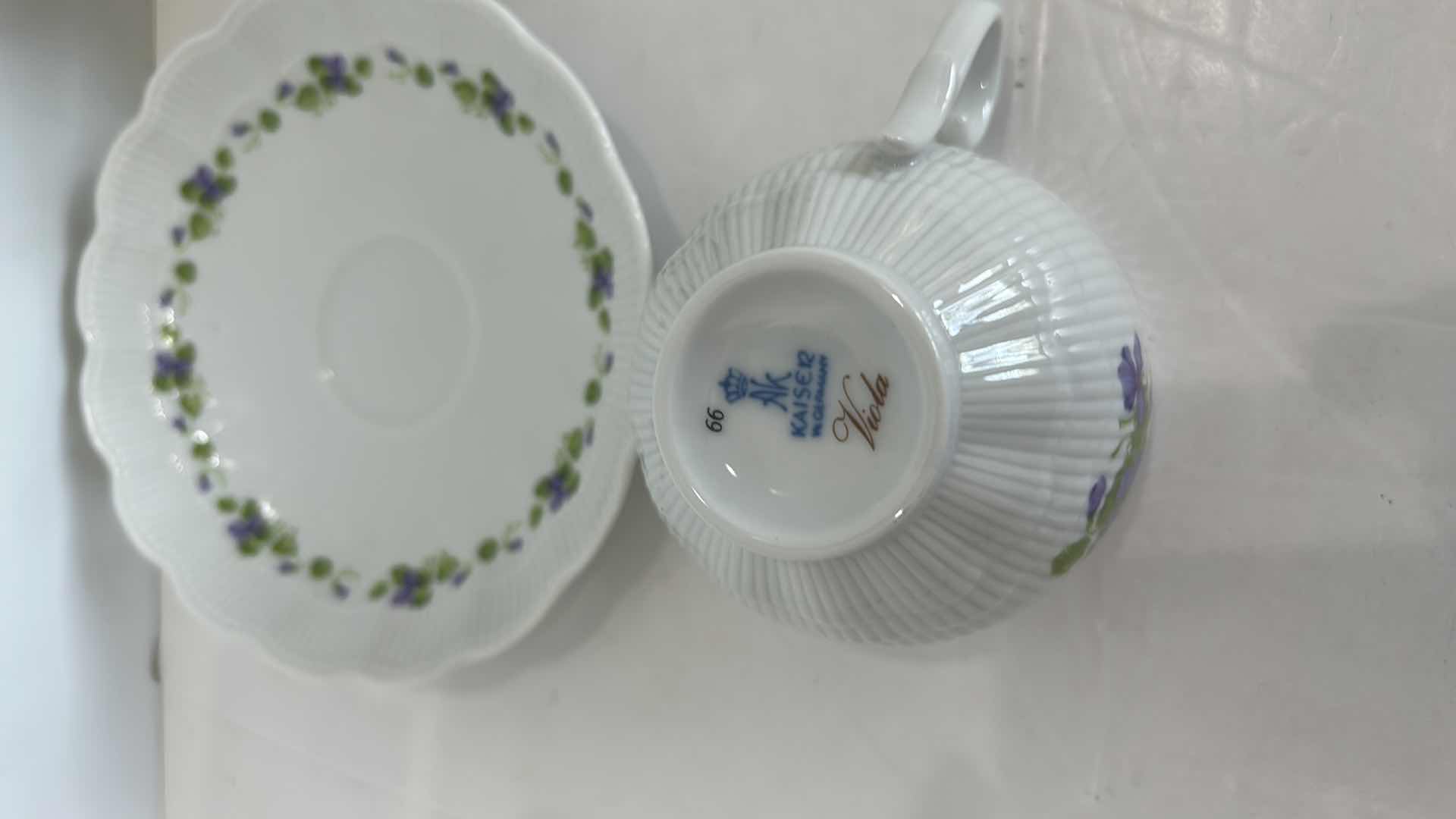 Photo 4 of 2 PORCELAIN COLLECTIBLE TEACUPS AND SAUCERS