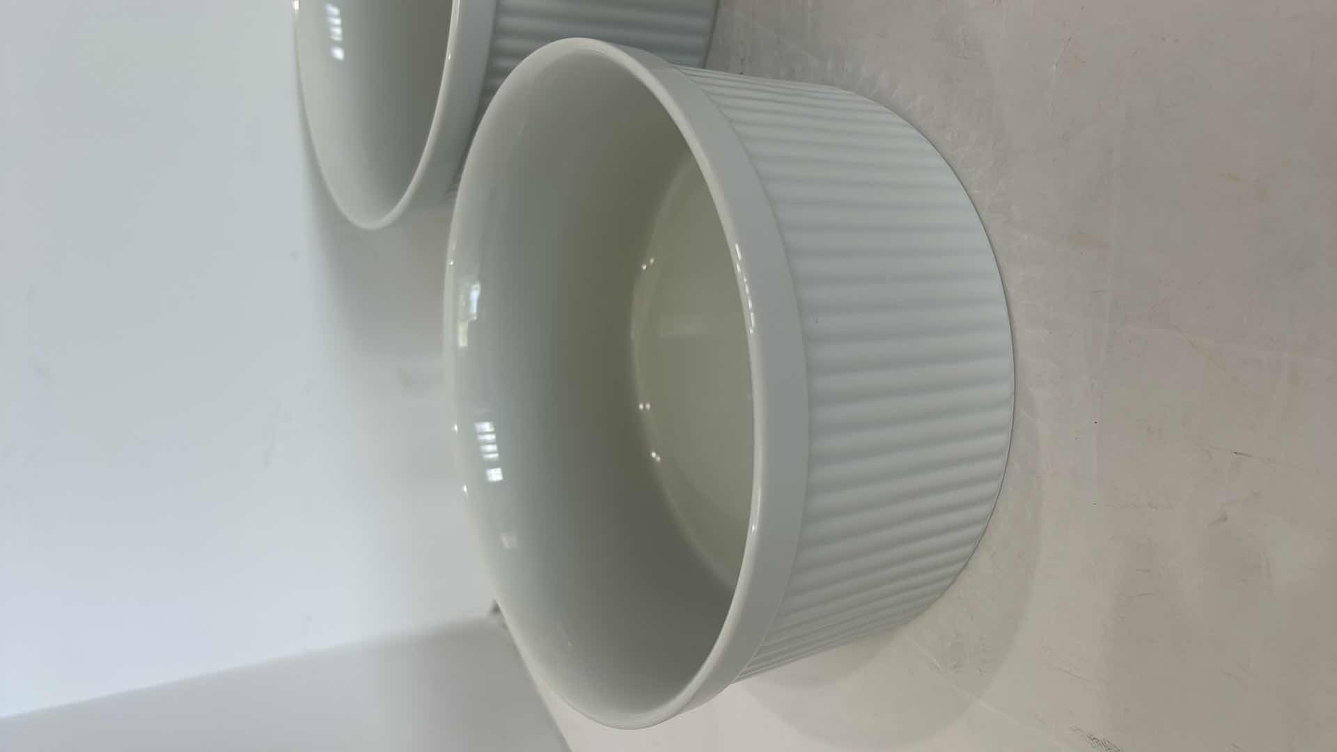 Photo 2 of DANSK THREE PC PORCELAIN BOWL SET - LARGEST 8 1/4” x 4”