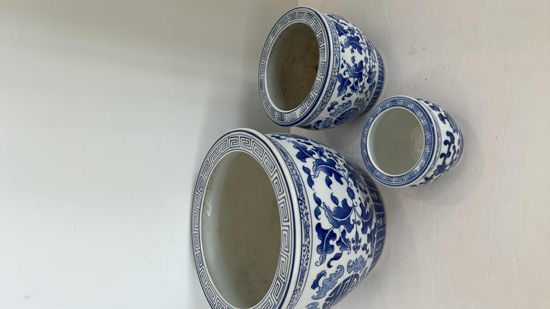 Photo 2 of 3 PIECE CERAMIC POTTERY LARGEST is 9 1/2” x 7 1/2”