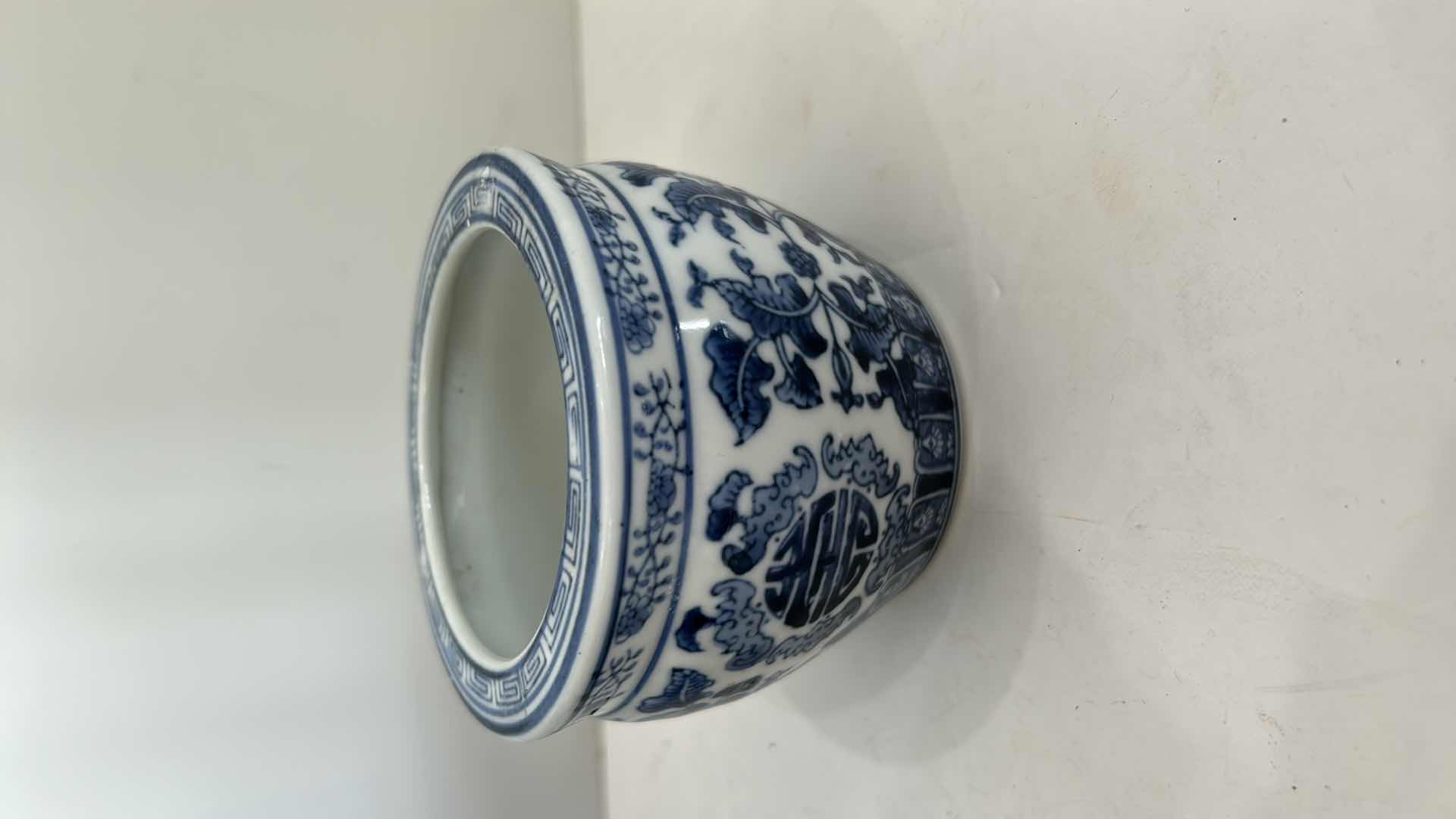Photo 4 of 3  PIECE -  ASIAN INSPIRED BLUE AND WHITE CERAMIC POTTERY 