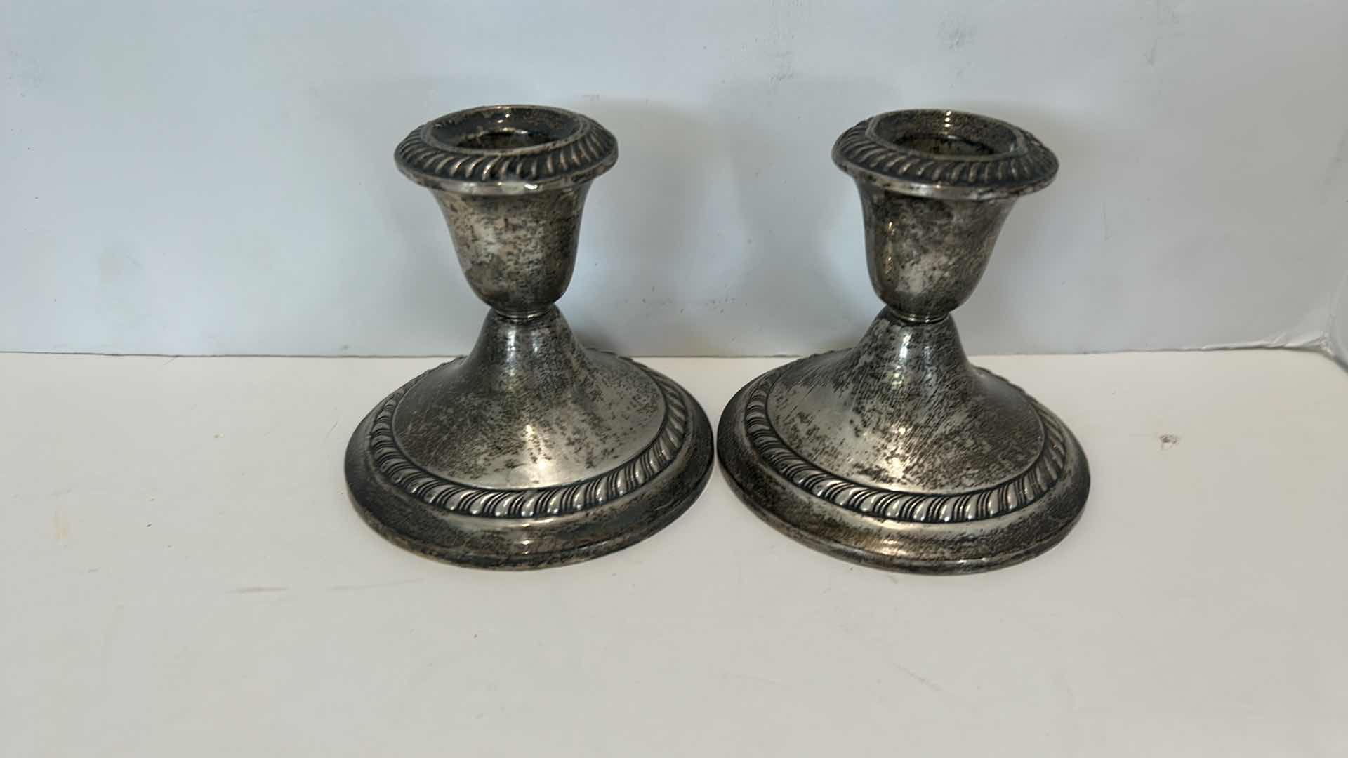 Photo 3 of 4 STERLING SILVER CANDLE HOLDERS