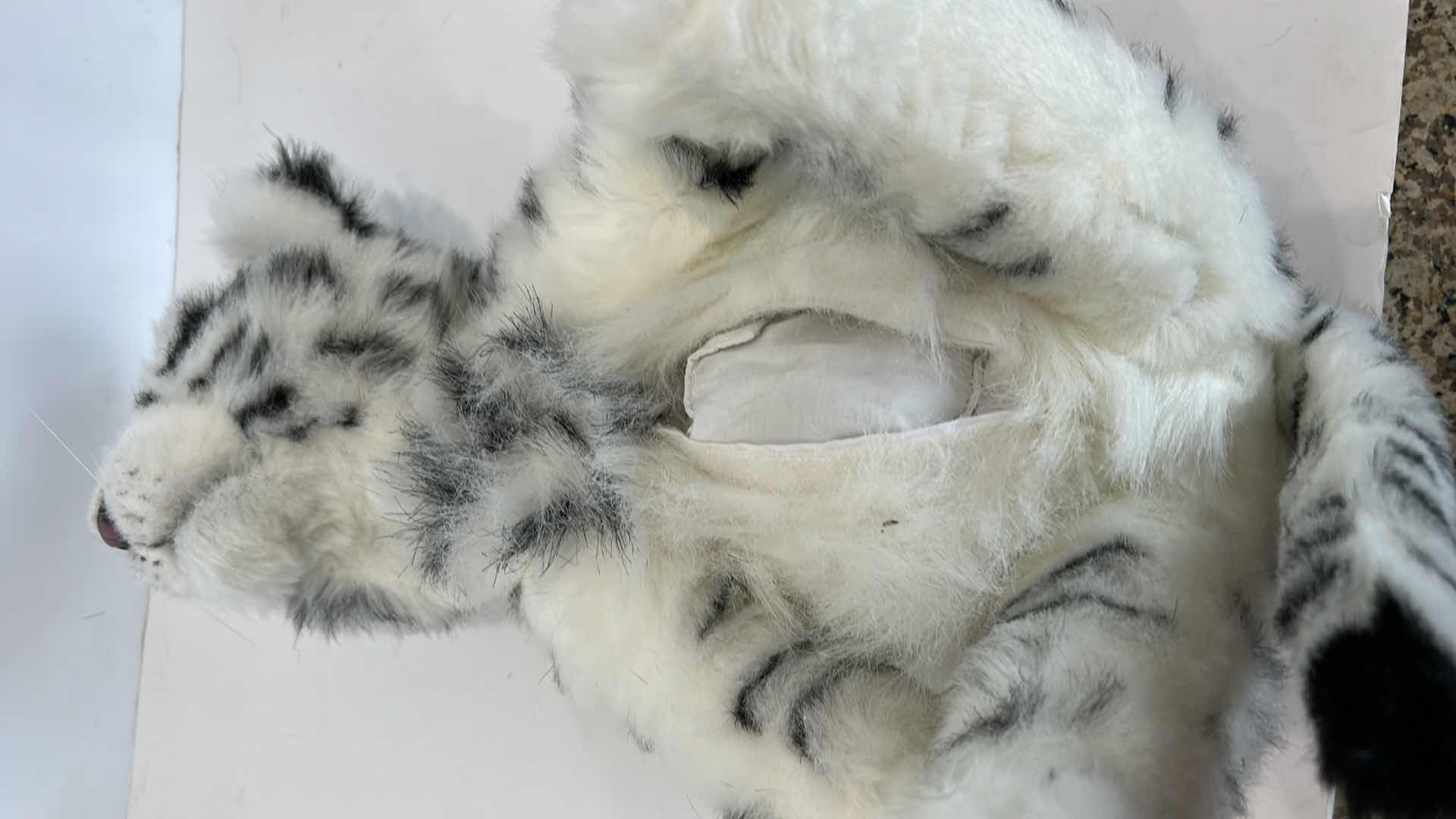 Photo 4 of BATTERY OPERATED SNOW LEOPARD STUFFED ANIMAL H16"