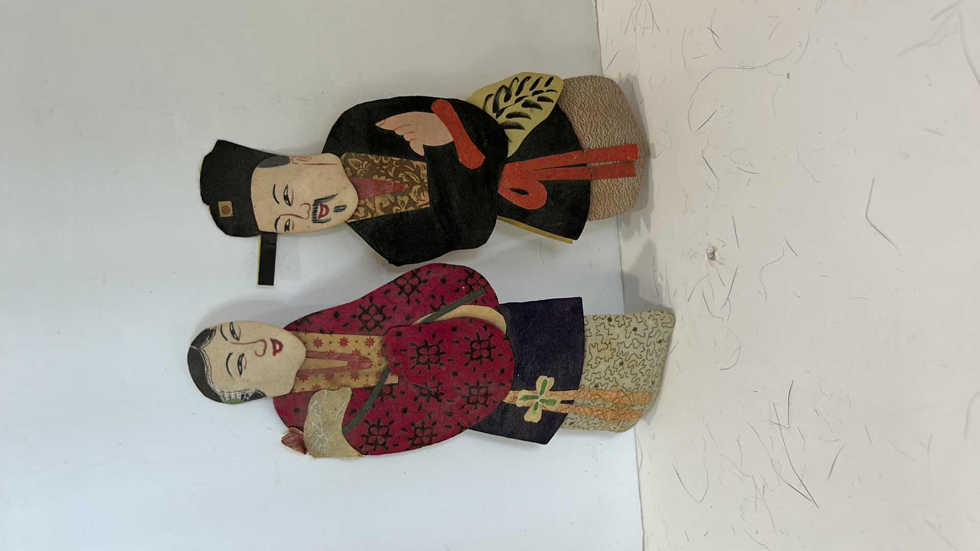 Photo 3 of VINTAGE CHINESE PAPER PRODUCTS FIGURES (TALLEST 6") AND PAPER FAN