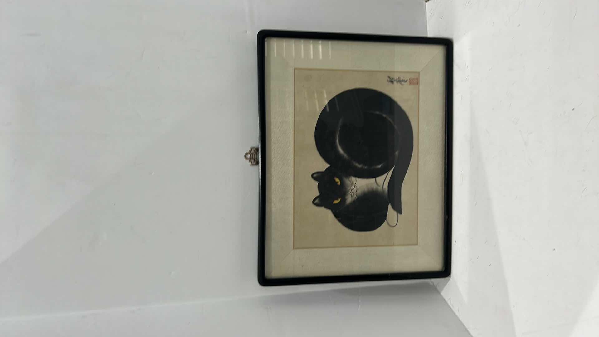Photo 5 of VINTAGE CHINESE SIGNED "CAT" ARTWORK ON PAPER SCROLL18 1/2” x 15”