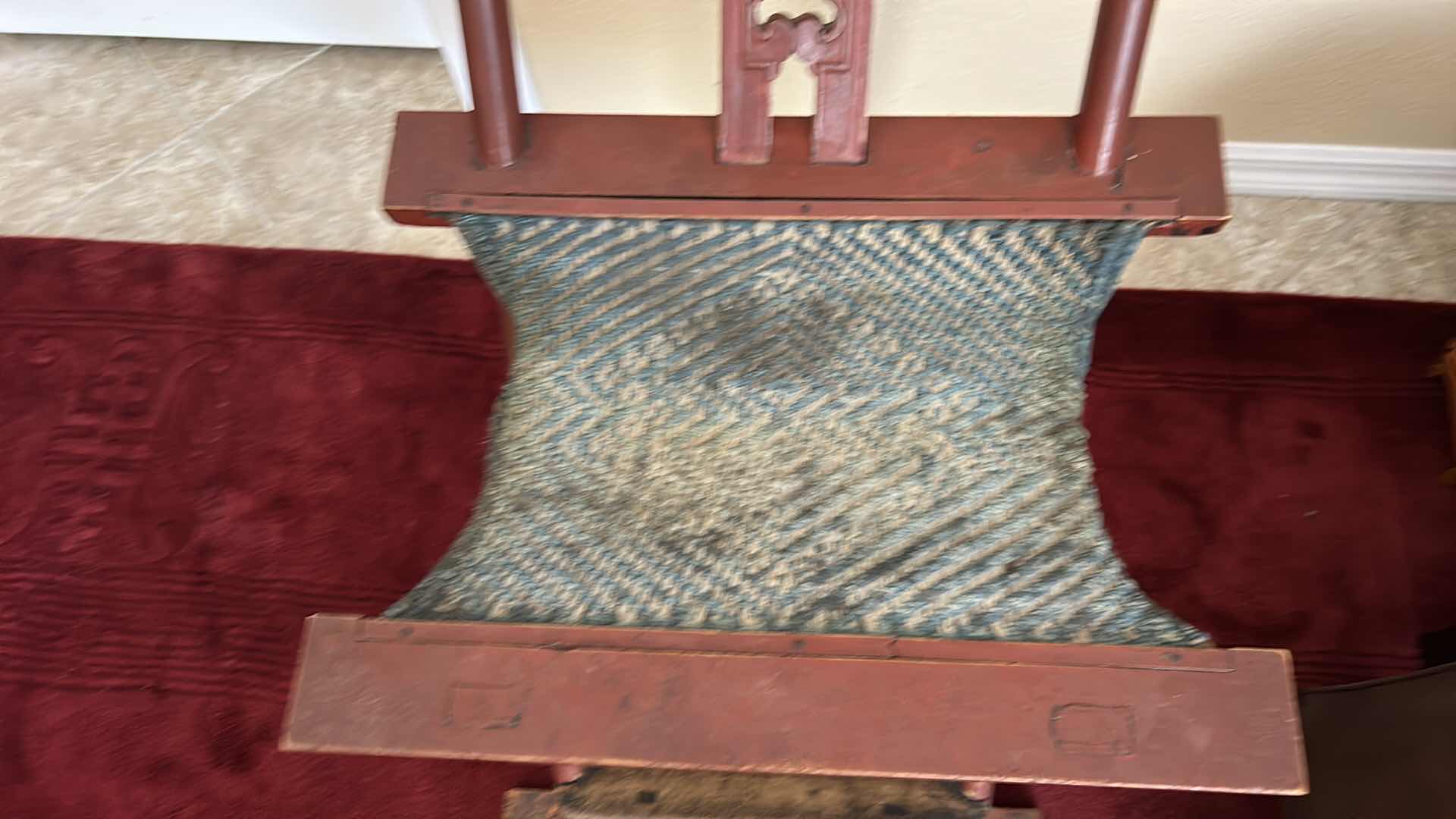 Photo 2 of 1920'S  ANTIQUE - CHINESE FOLDING TRAVELING CHAIR  19” x H40"