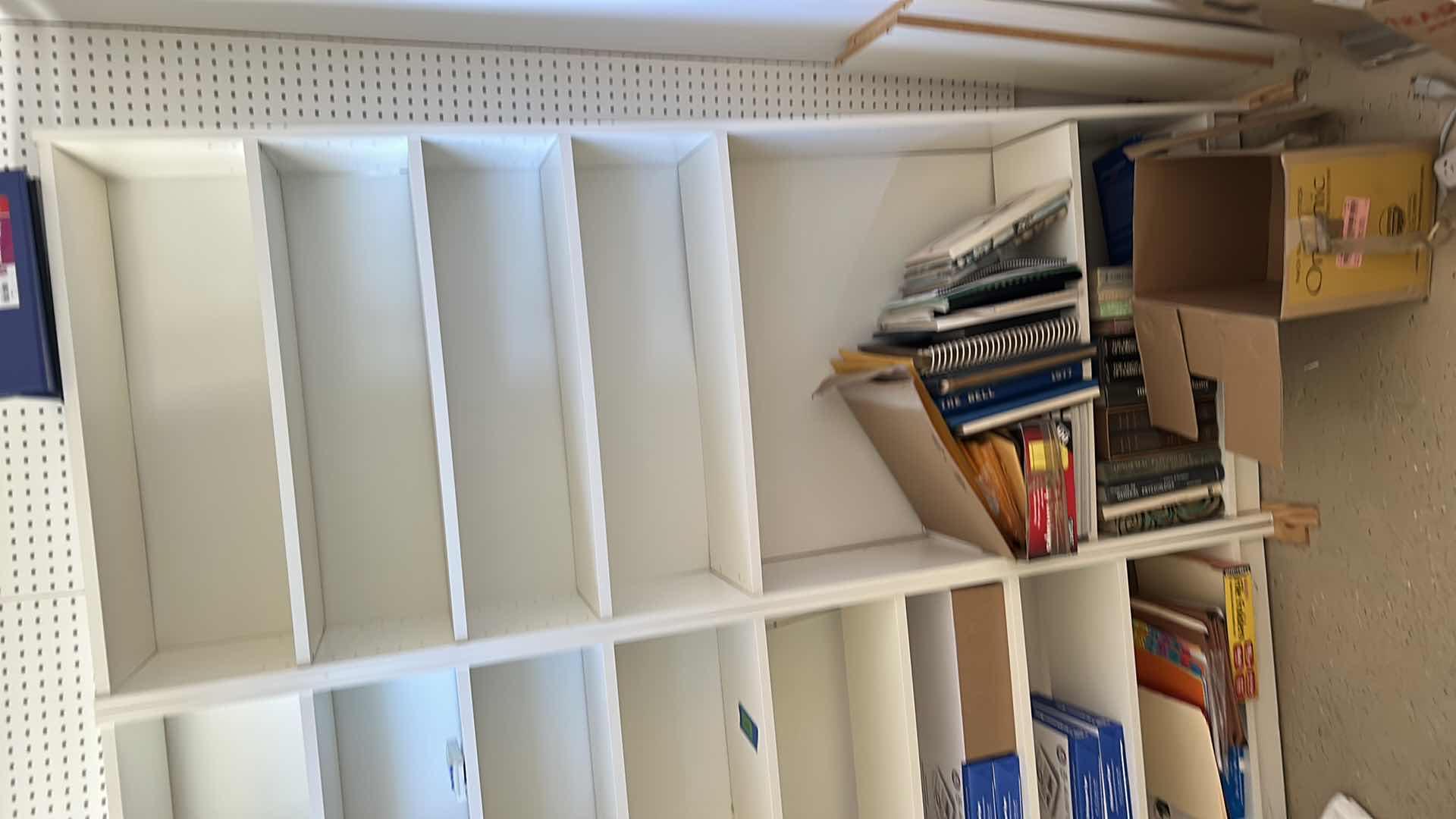 Photo 2 of IKEA WHITE ADJUSTABLE BOOKSHELVES  31 1/2 x 10 1/2 x H79 1/2“
CONTENTS NOT INCLUDED