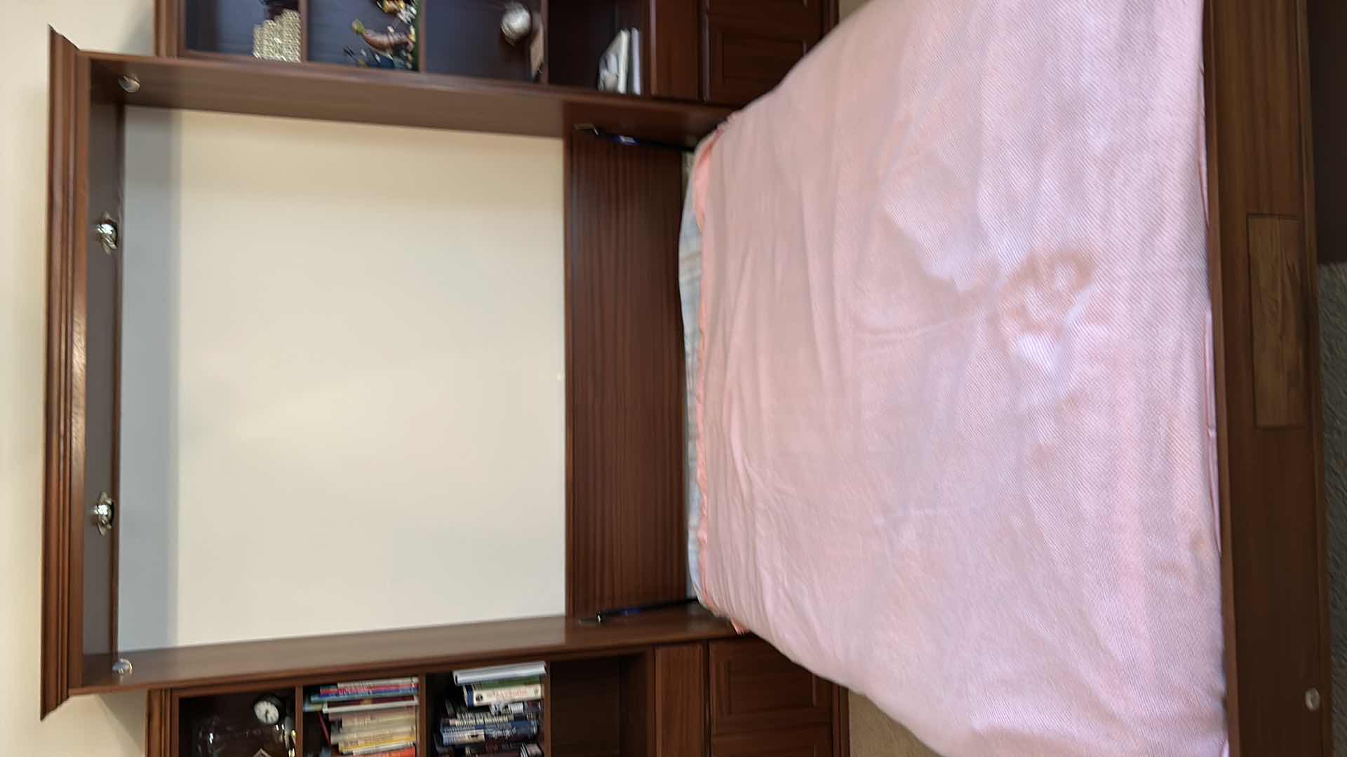 Photo 11 of WOOD MURPHY BED WITH CABINETS mattress is 62” x 81” ENTIRE UNIT 111” x 17” x 87”