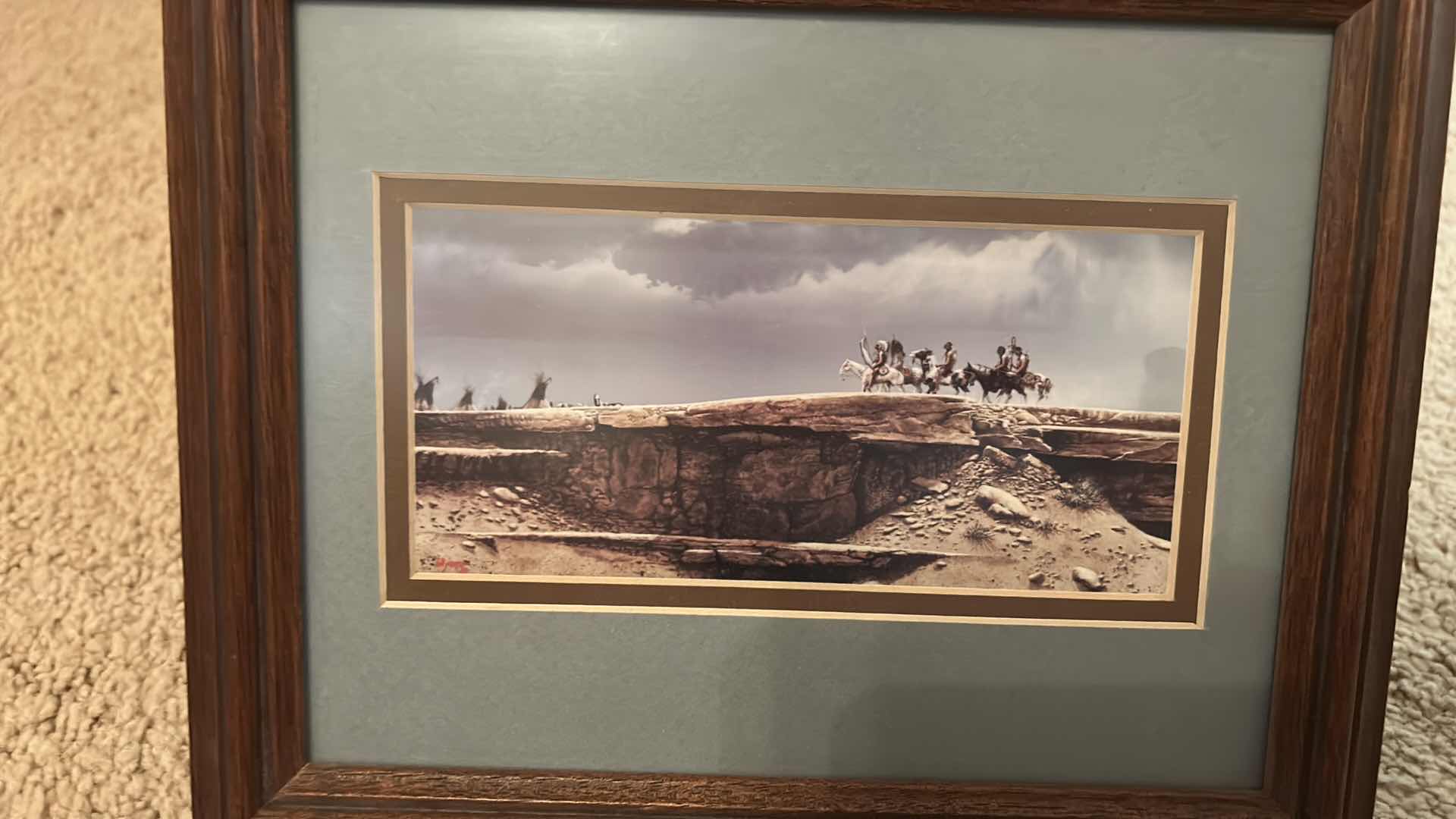 Photo 3 of 2 - 11“ x 9“ framed artwork, "Return of the Warriors" 1980 & "Waiting for the captain" 1980