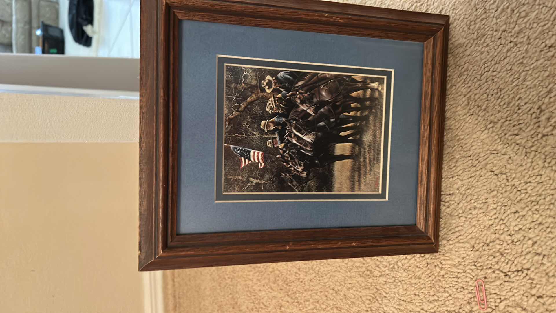 Photo 4 of 2 - 11“ x 9“ framed artwork, "Return of the Warriors" 1980 & "Waiting for the captain" 1980