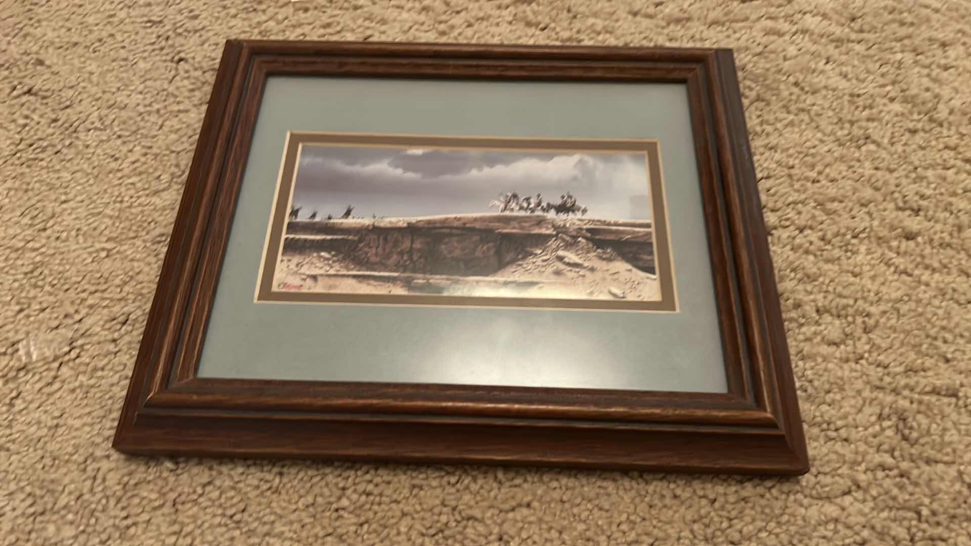 Photo 2 of 2 - 11“ x 9“ framed artwork, "Return of the Warriors" 1980 & "Waiting for the captain" 1980