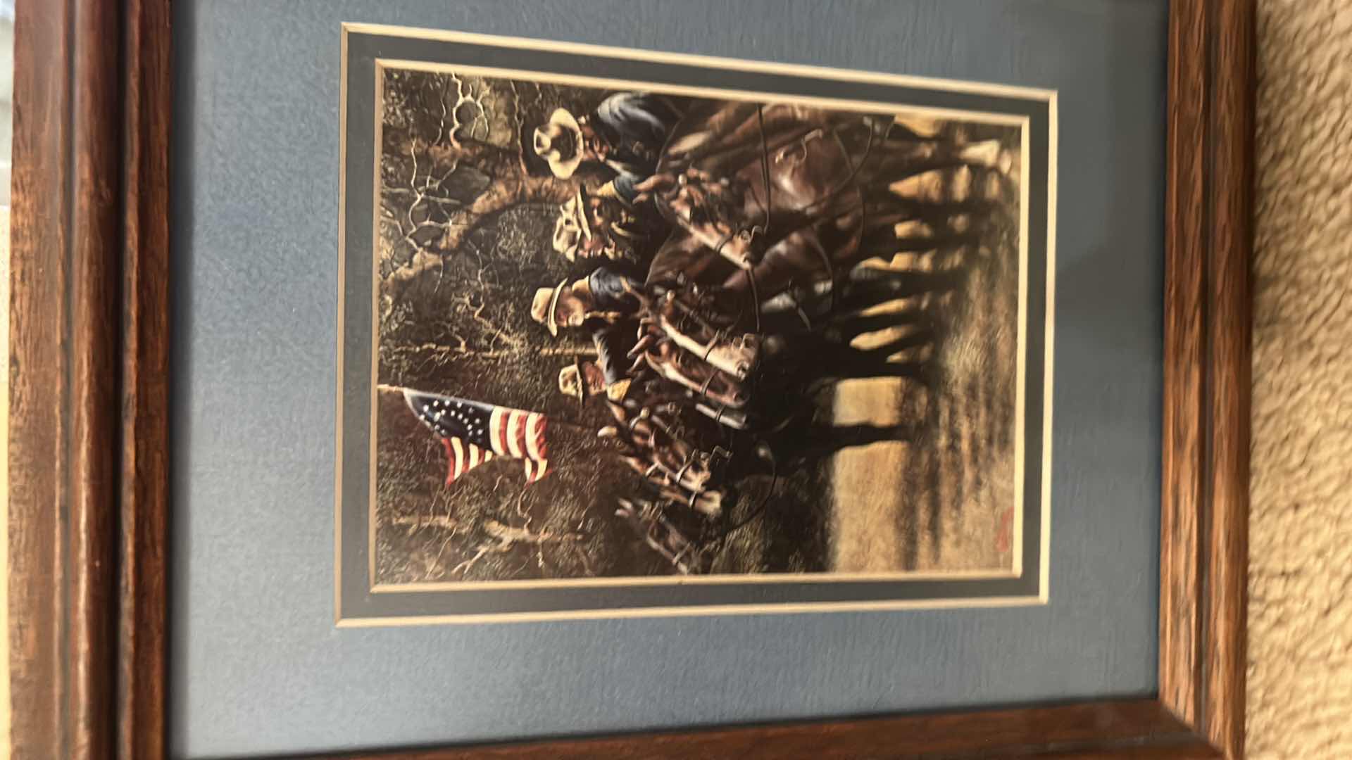 Photo 5 of 2 - 11“ x 9“ framed artwork, "Return of the Warriors" 1980 & "Waiting for the captain" 1980