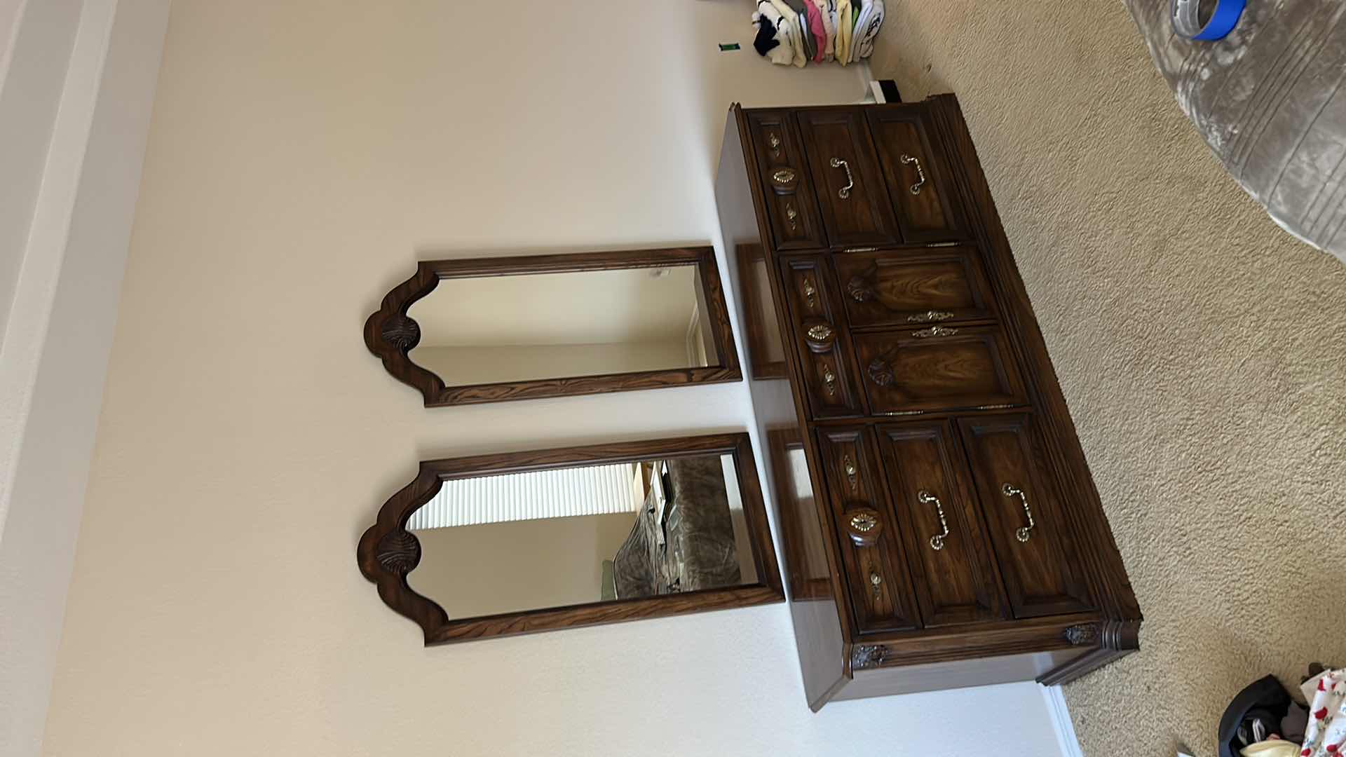 Photo 10 of Wood Dresser with 2 mirrors (dresser 771/2“ x 20 1/2“  x H 31 1/2" mirrors 23“ x 50”)