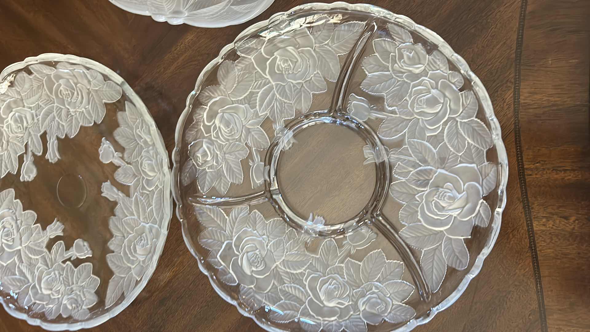 Photo 3 of 5 PC - CRYSTAL AND LEAD CRYSTAL ASSORTED PLATES, TRAYS & DISHES