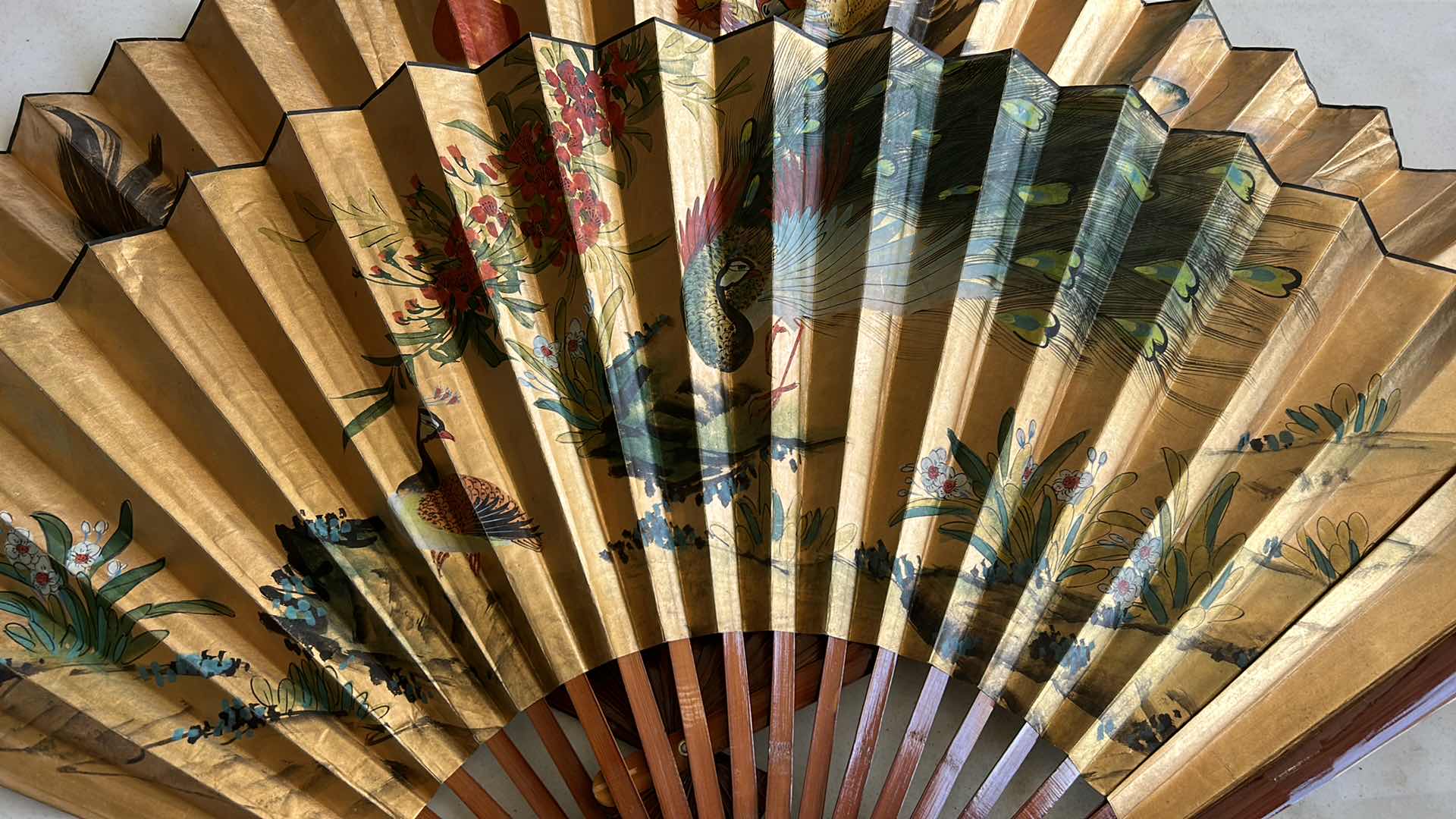Photo 2 of 2 LARGE HAND-PAINTED FANS 5’ x 3’