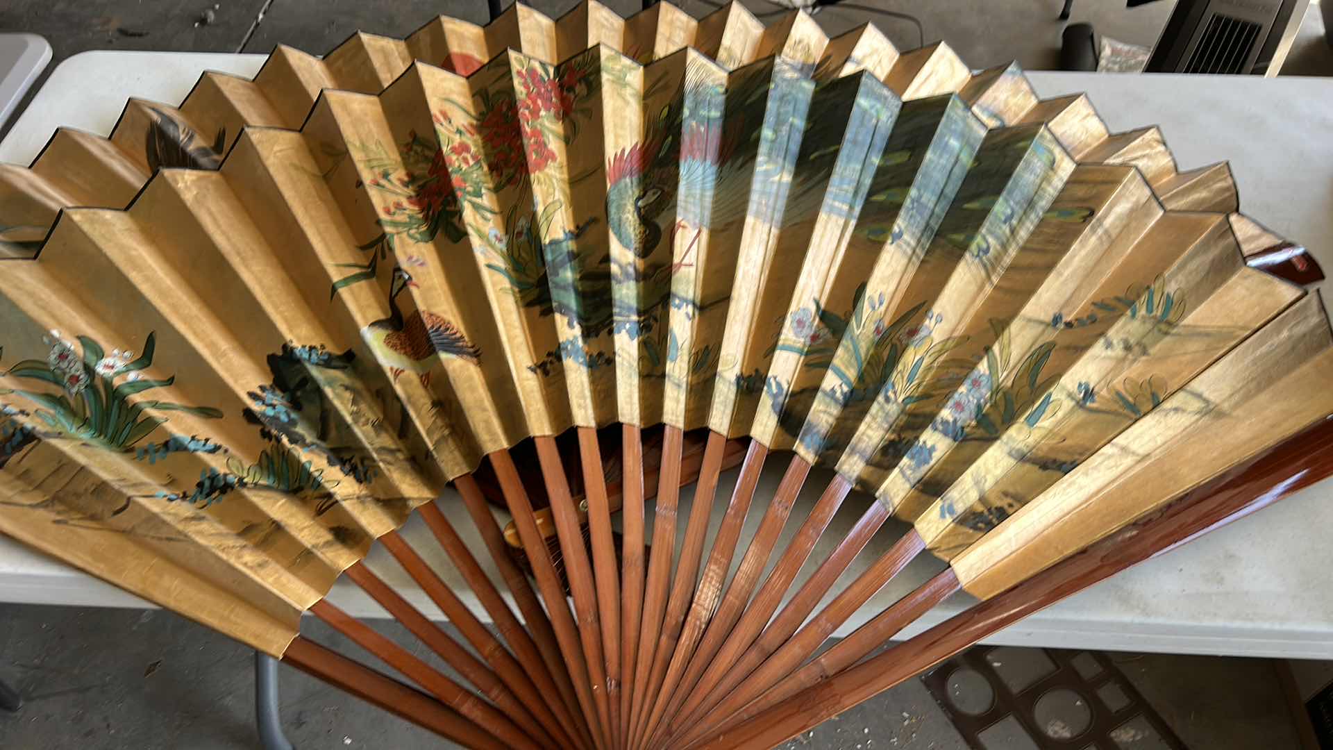 Photo 1 of 2 LARGE HAND-PAINTED FANS 5’ x 3’