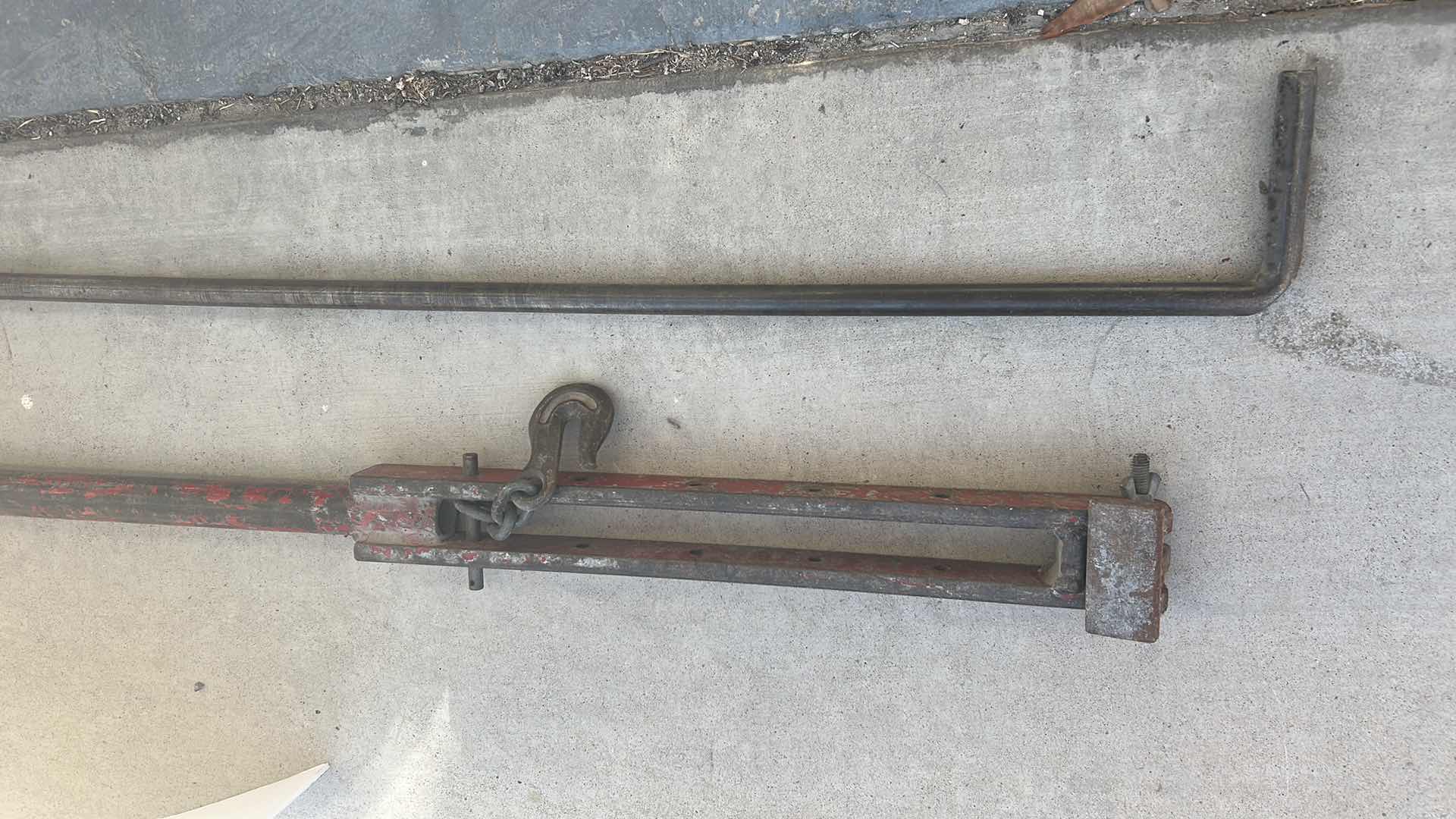 Photo 4 of THREE VERY LARGE METAL TOOLS, PUSH PULL, JACK 56" AND 6’ LEVEL