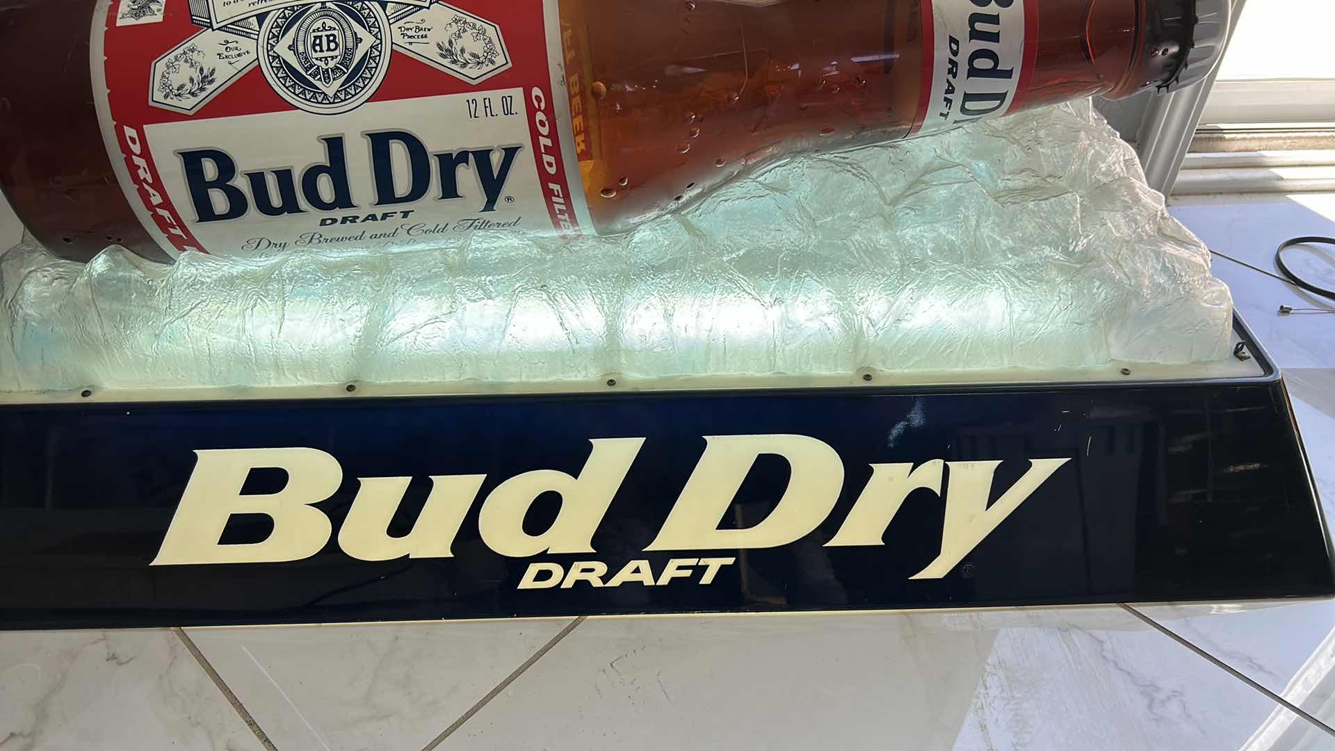 Photo 3 of BUD DRY DRAFT BEER LIGHTED NEON SIGN  44” x 20” x 17”