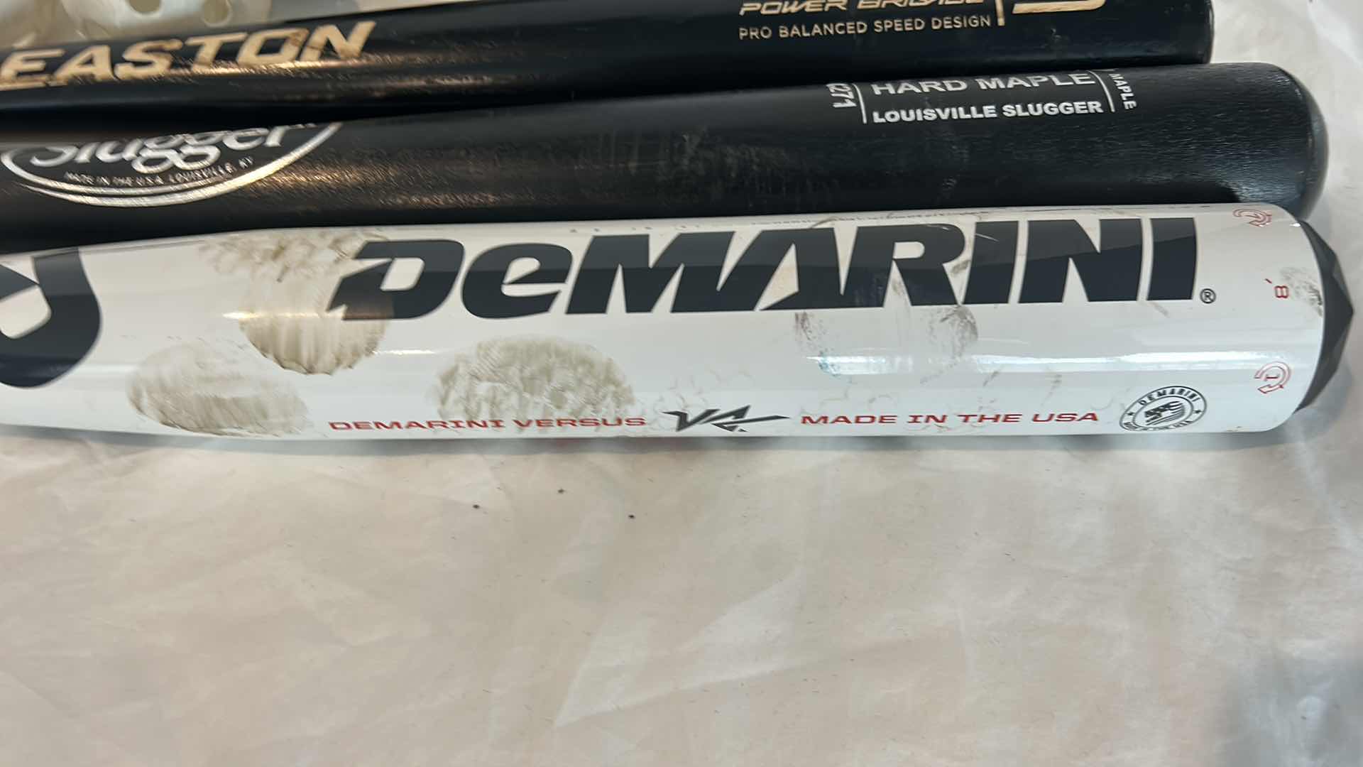 Photo 3 of DEMARINI BASEBALL BAG WITH CONTENTS 3 BASEBALL BATS, GLOVE, BASEBALLS, WIFFLE BALLS