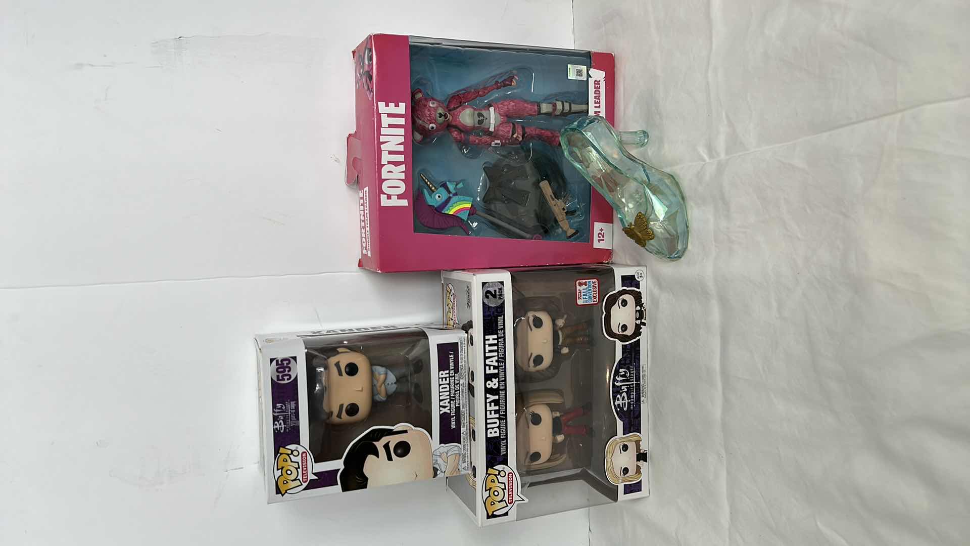 Photo 4 of 4 FIGURINES- 2 POP, FORTNITE AND SLIPPER