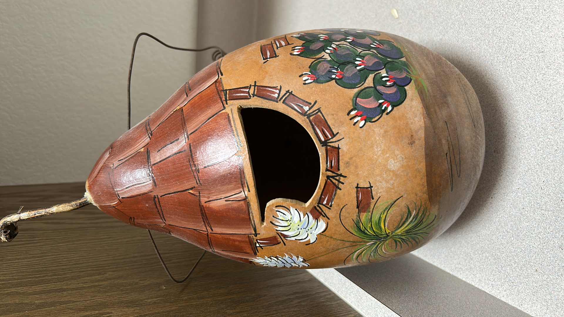 Photo 5 of 2 LARGE HANDPAINTED SIGNED GOURDS JONA