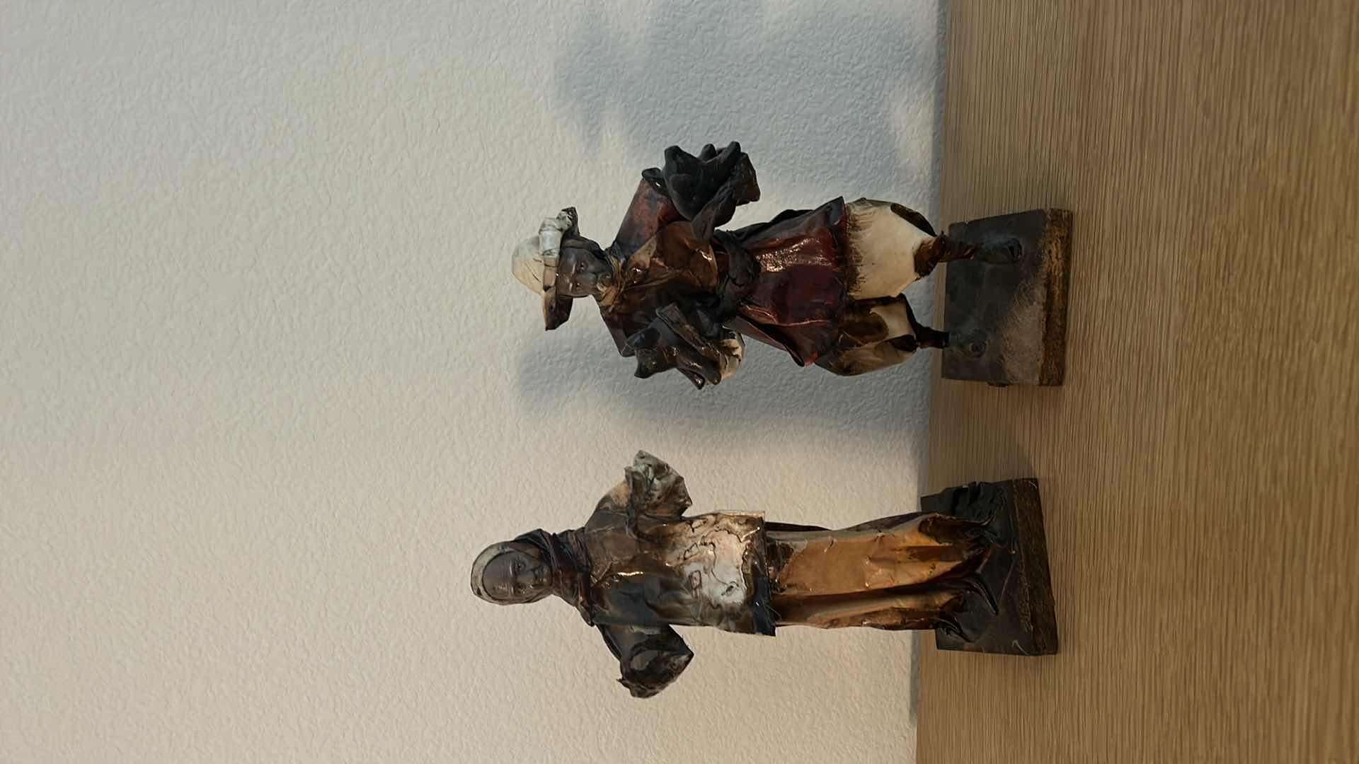 Photo 2 of 2 VINTAGE PAPER MACHE FIGURES TALLEST 13”