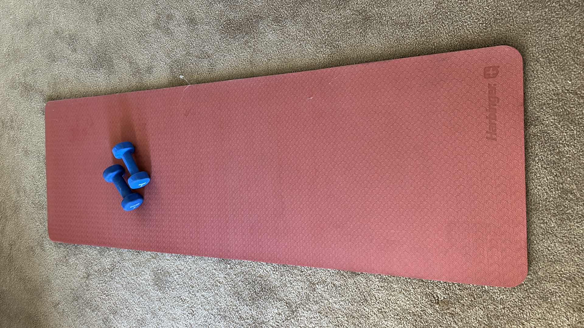 Photo 4 of EXERCISE MAT AND 2 5lb HAND WEIGHTS