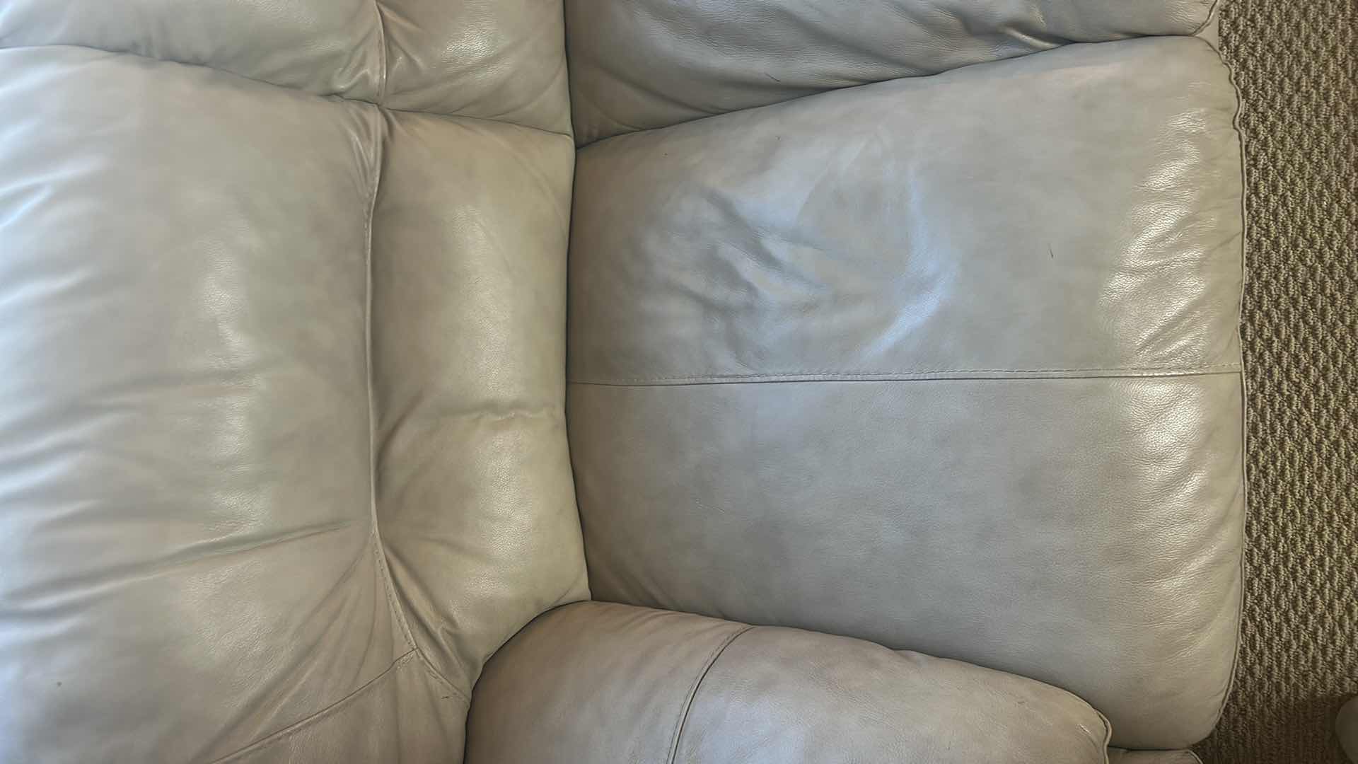 Photo 3 of LIGHT TAN 7’ FAUX LEATHER SOFA