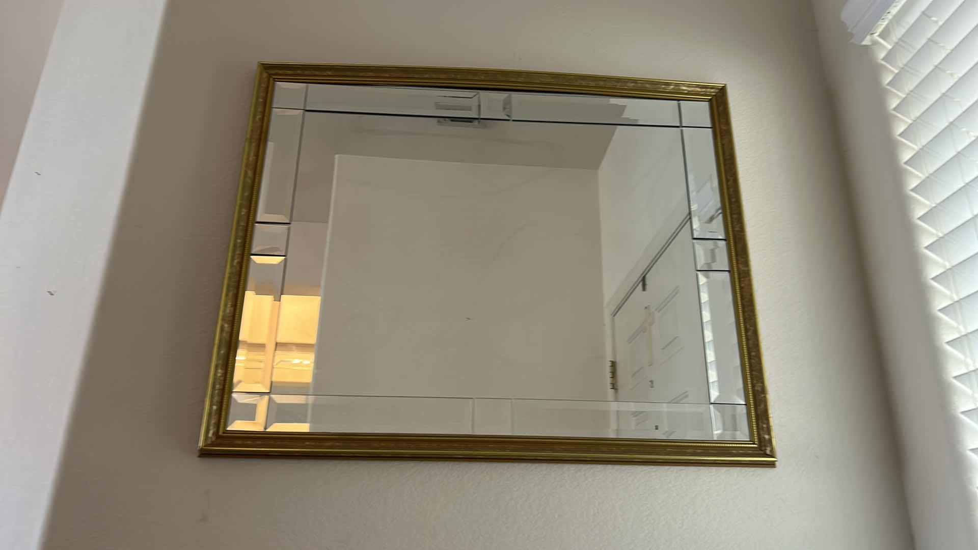 Photo 2 of BEVELED GLASS MIRROR WITH GOLD FRAME 30“ x 24“