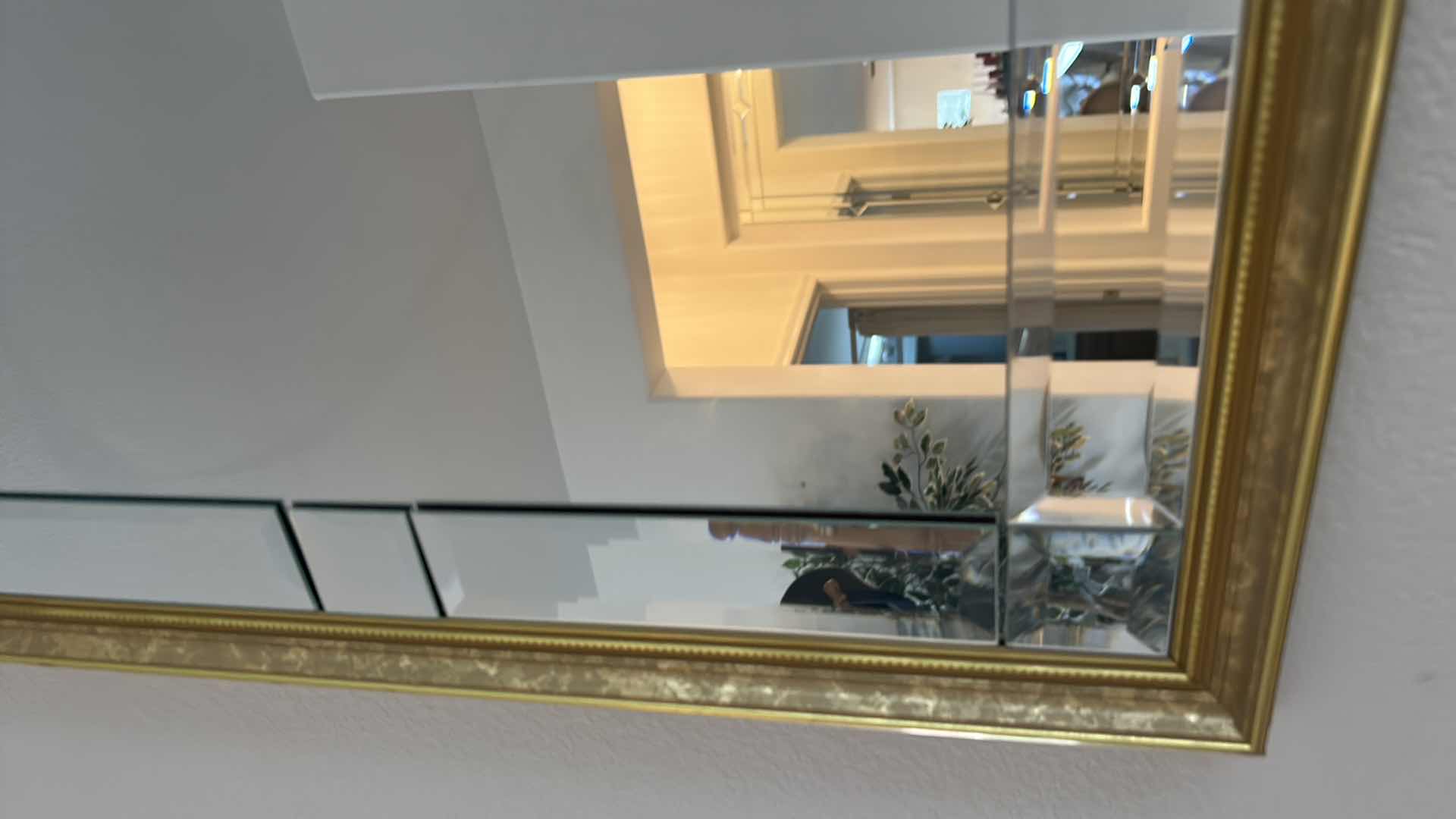 Photo 3 of BEVELED GLASS MIRROR WITH GOLD FRAME 30“ x 24“