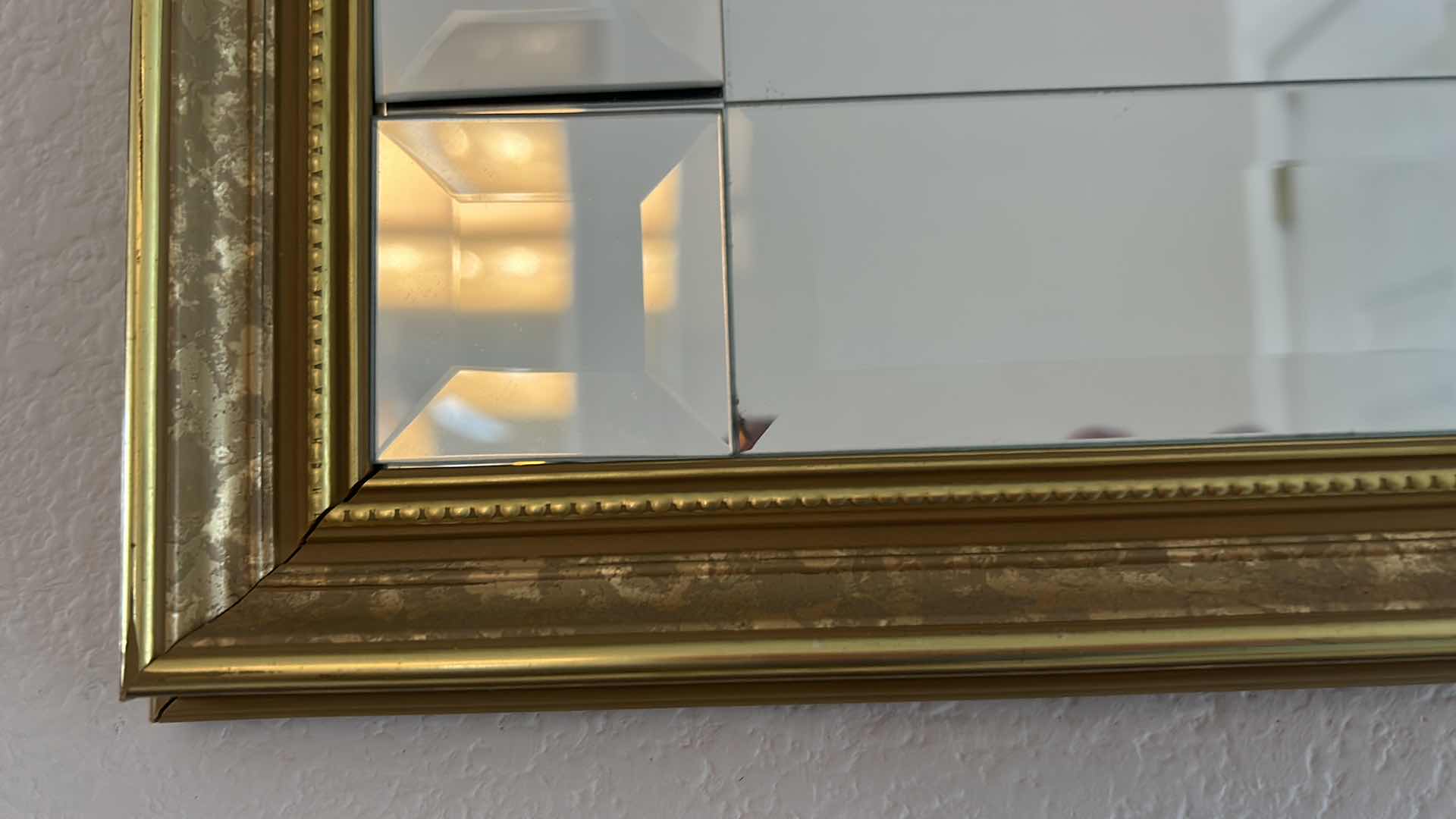 Photo 4 of BEVELED GLASS MIRROR WITH GOLD FRAME 30“ x 24“