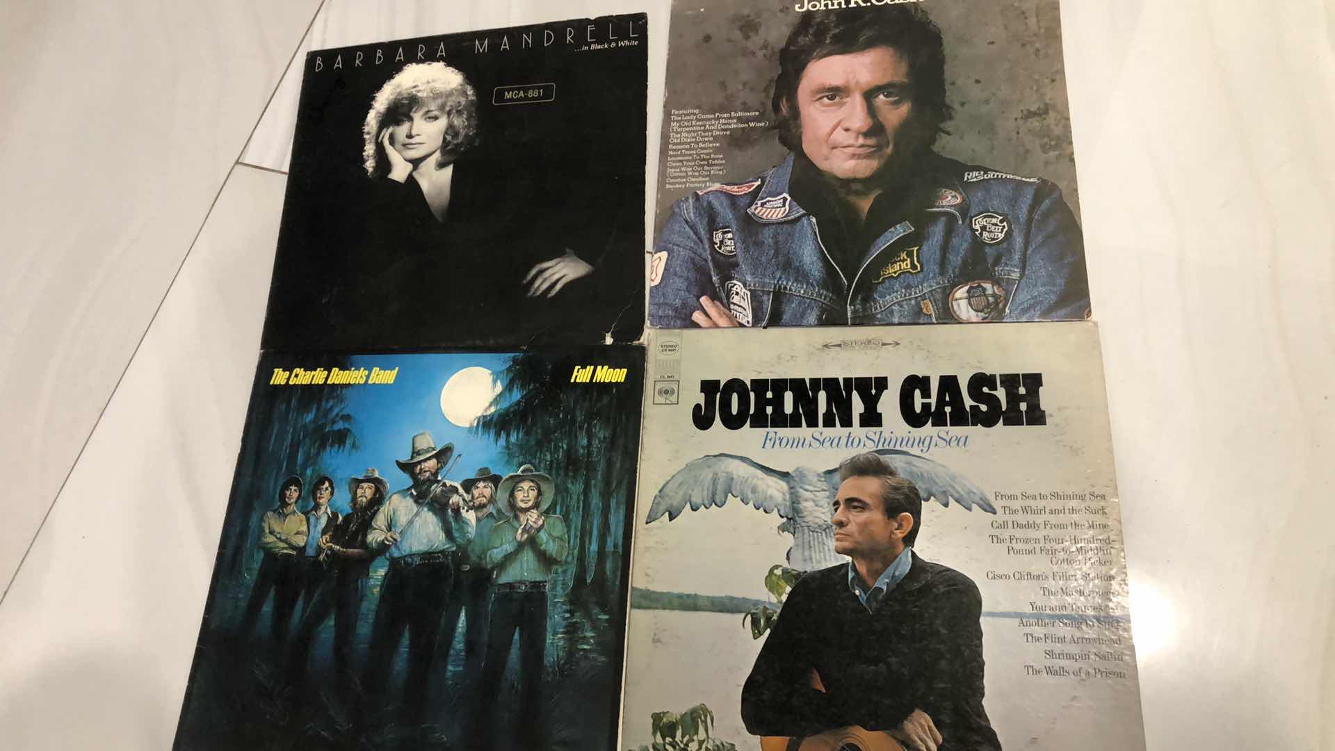 Photo 1 of COUNTY ALBUMS: JOHNNY CASH, CHARLIE DANIELS BAND, BARBRA MANDRELL