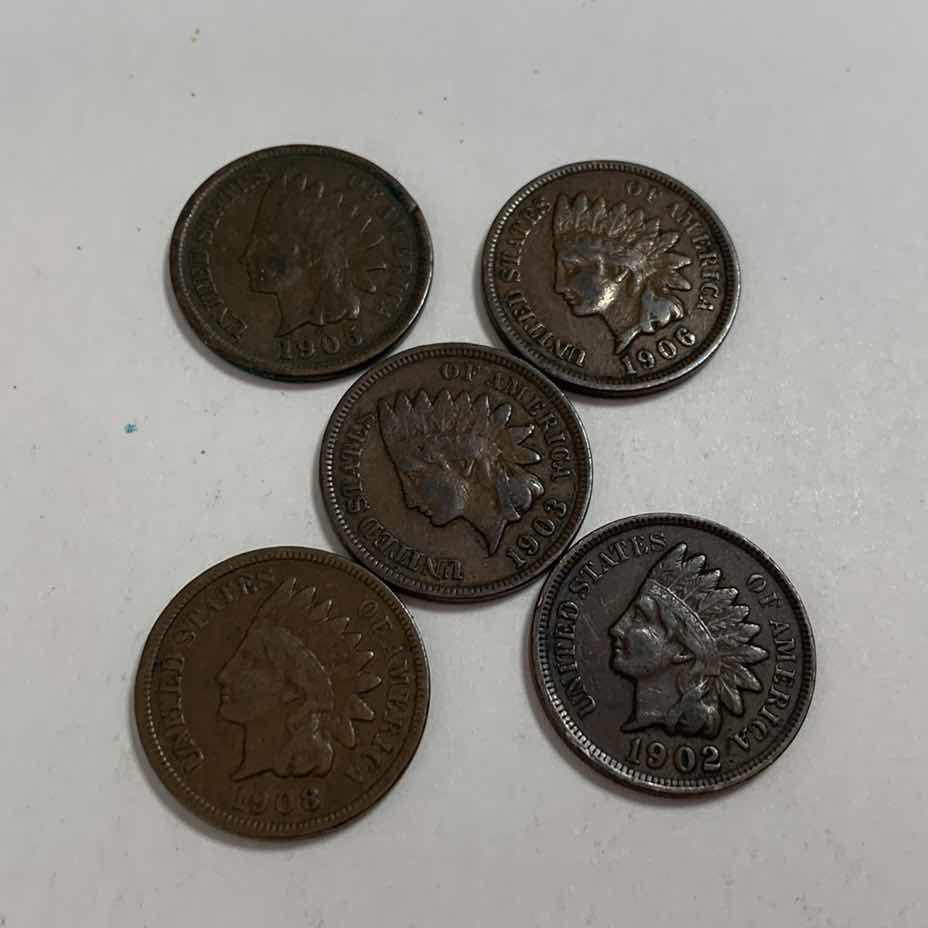 Photo 1 of FIVE INDIAN HEAD CENTS