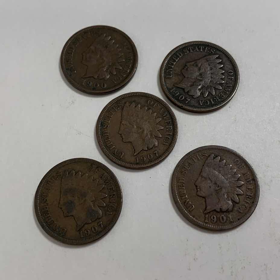 Photo 1 of FIVE INDIAN HEAD CENTS