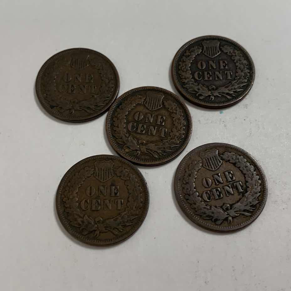 Photo 2 of FIVE INDIAN HEAD CENTS