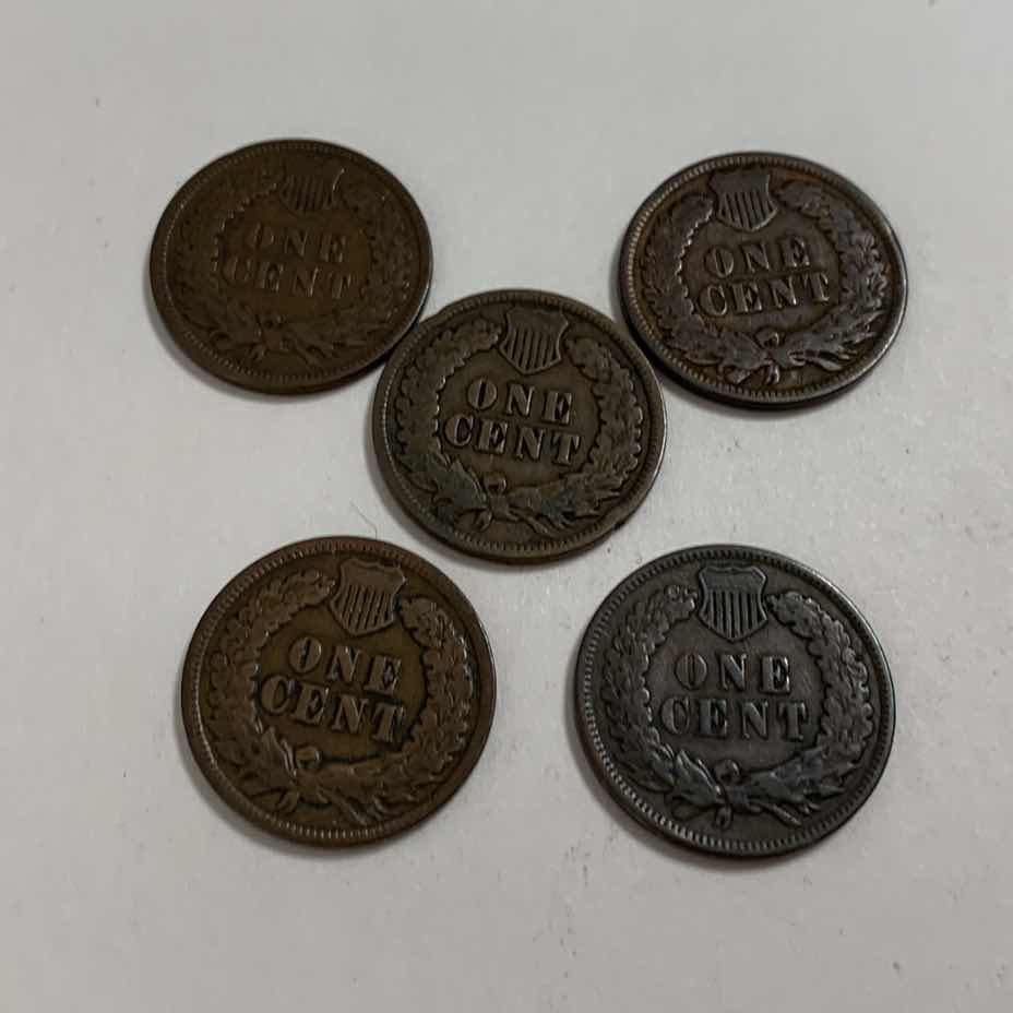 Photo 2 of FIVE INDIAN HEAD CENTS