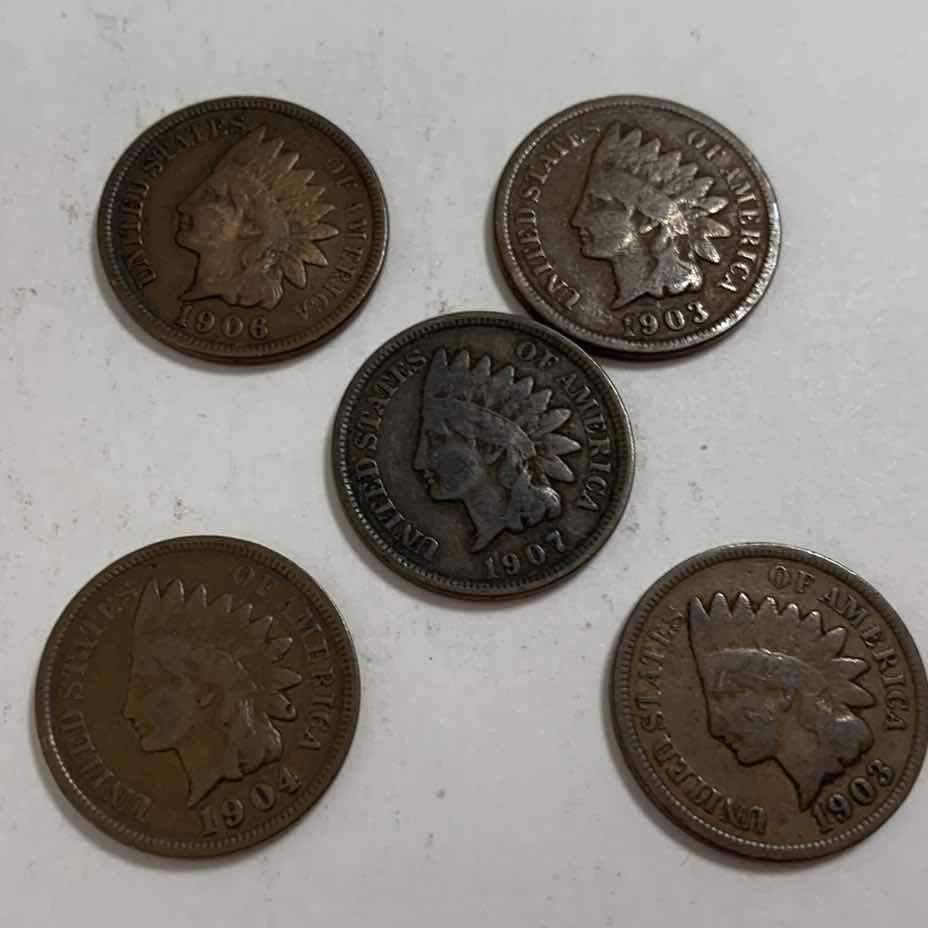 Photo 1 of FIVE INDIAN HEAD CENTS