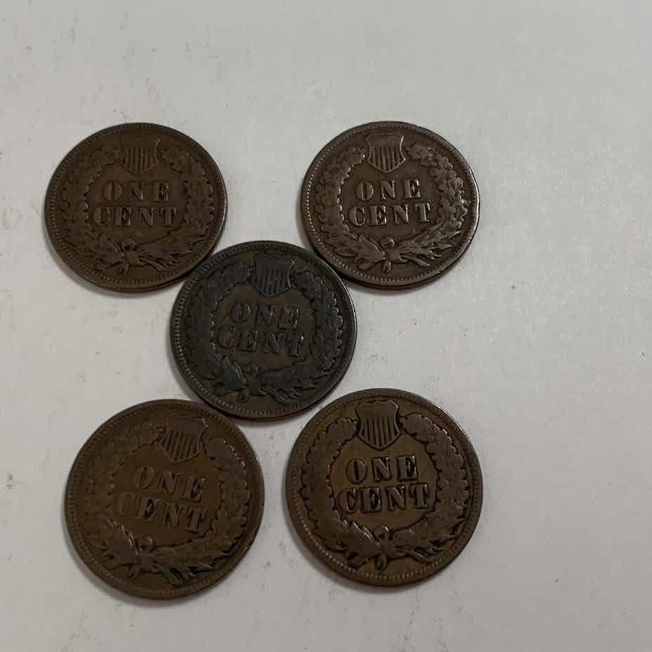 Photo 2 of FIVE INDIAN HEAD CENTS