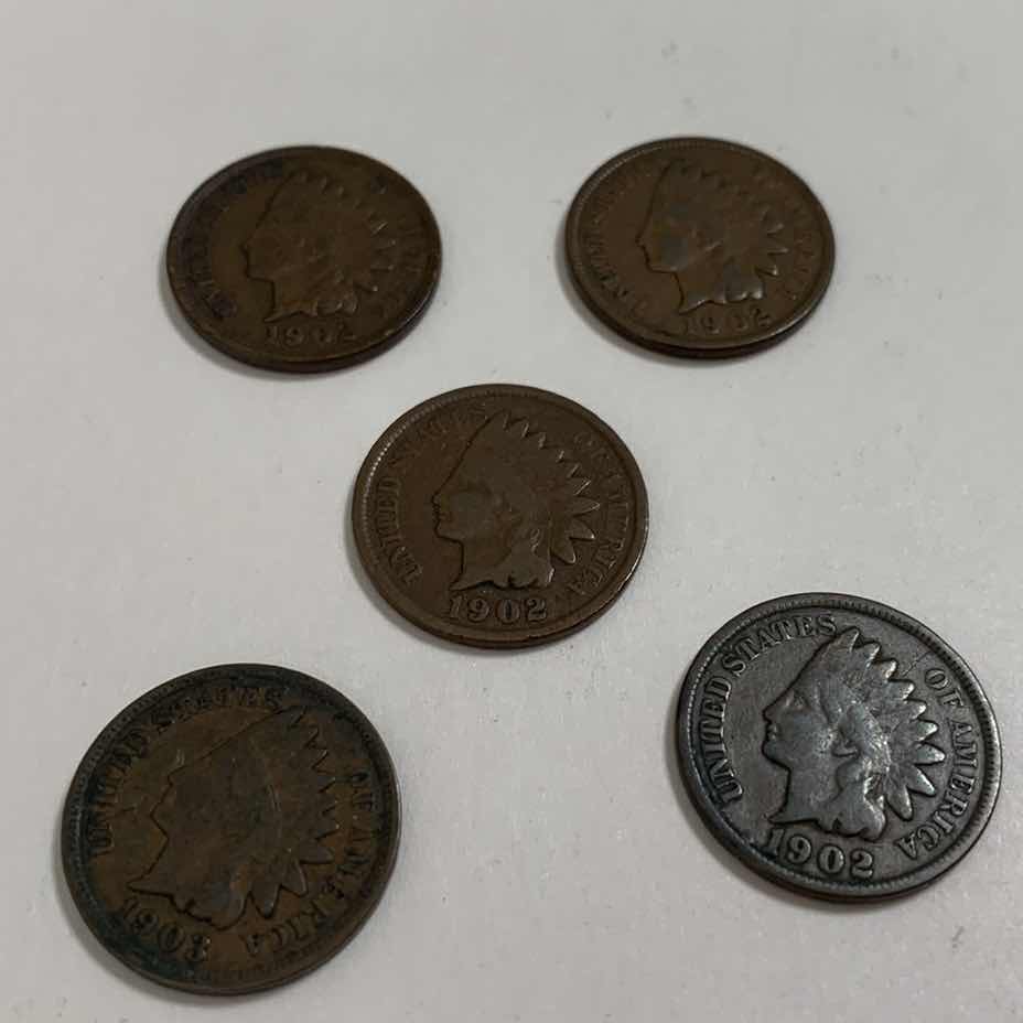 Photo 1 of FIVE INDIAN HEAD CENTS