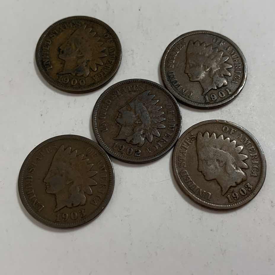 Photo 1 of FIVE INDIAN HEAD CENTS