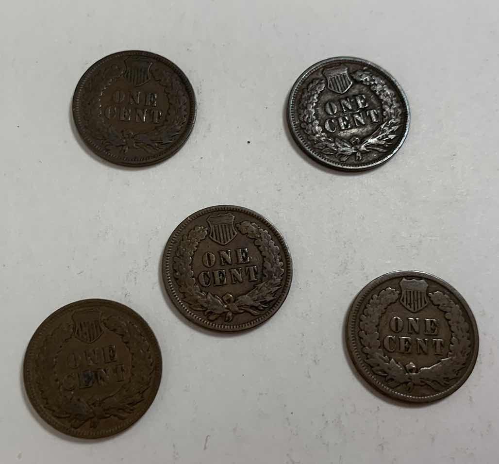 Photo 2 of FIVE INDIAN HEAD CENTS