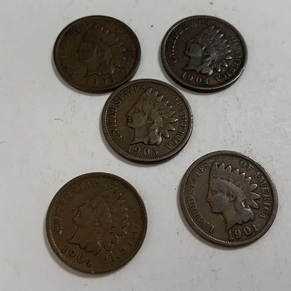 Photo 1 of FIVE INDIAN HEAD CENTS