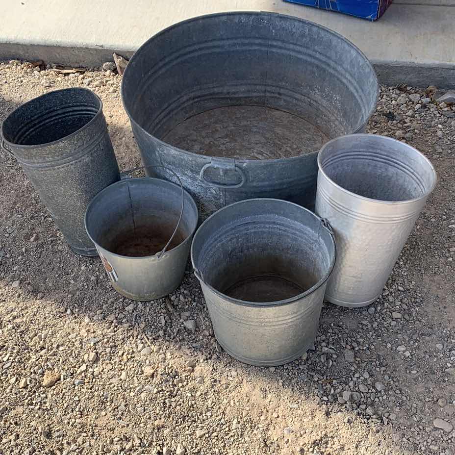 Photo 1 of ASSORTED GALVANIZED STEEL BUCKETS