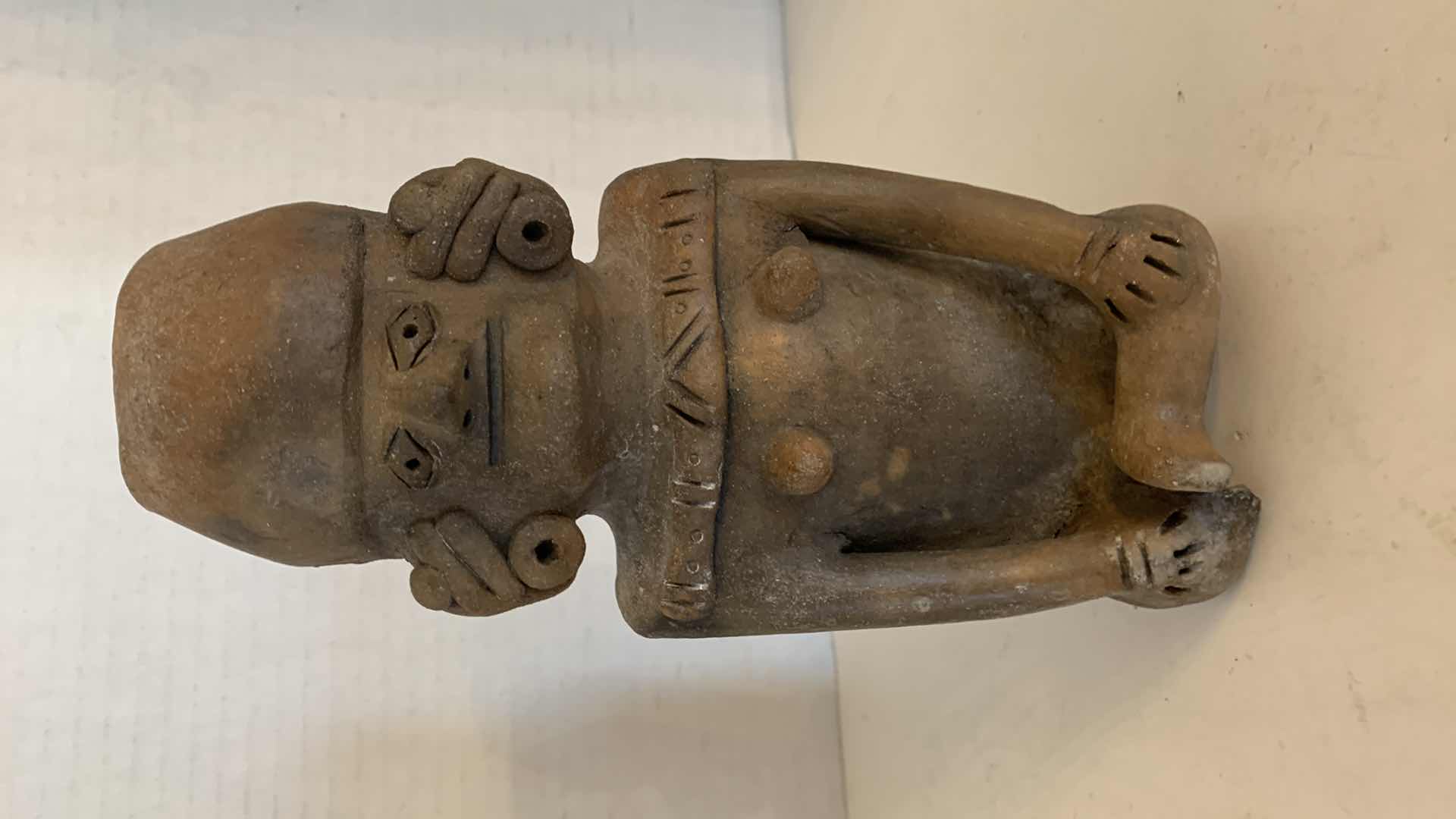 Photo 1 of PRE-COLUMBIAN STYLE FEMALE SITTING STATUE 8”