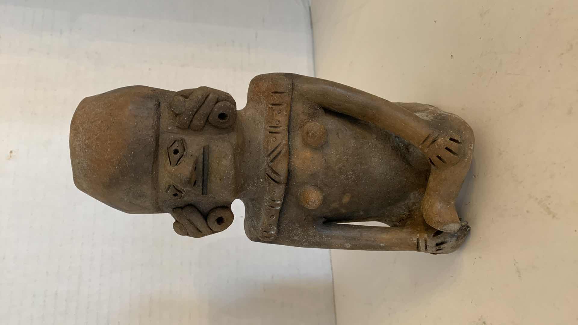 Photo 1 of PRE-COLUMBIAN STYLE FEMALE SITTING STATUE 8”