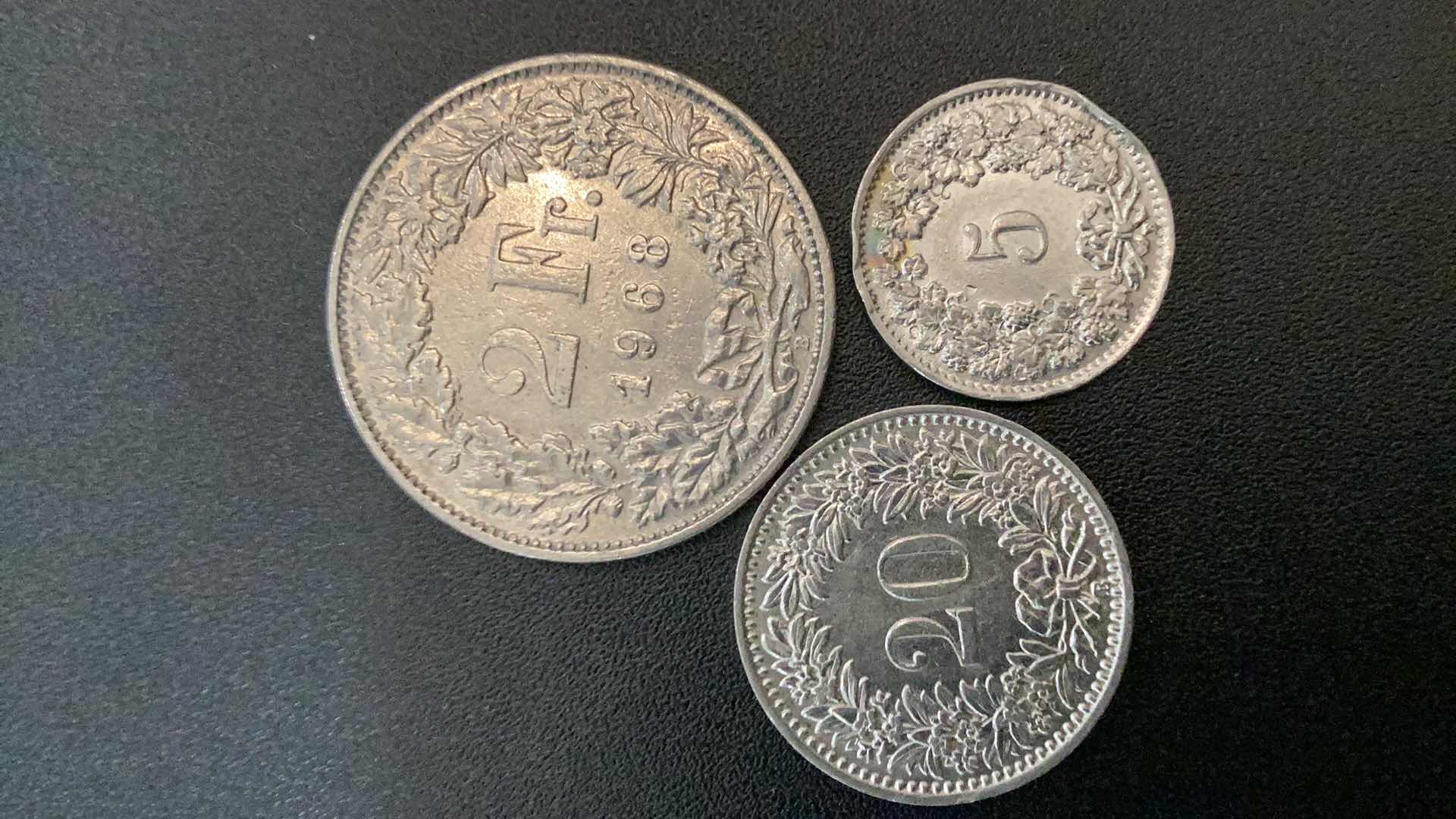 Photo 1 of 3 COLLECTIBLE COINS - SWITZERLAND 1933, 1939, 1968