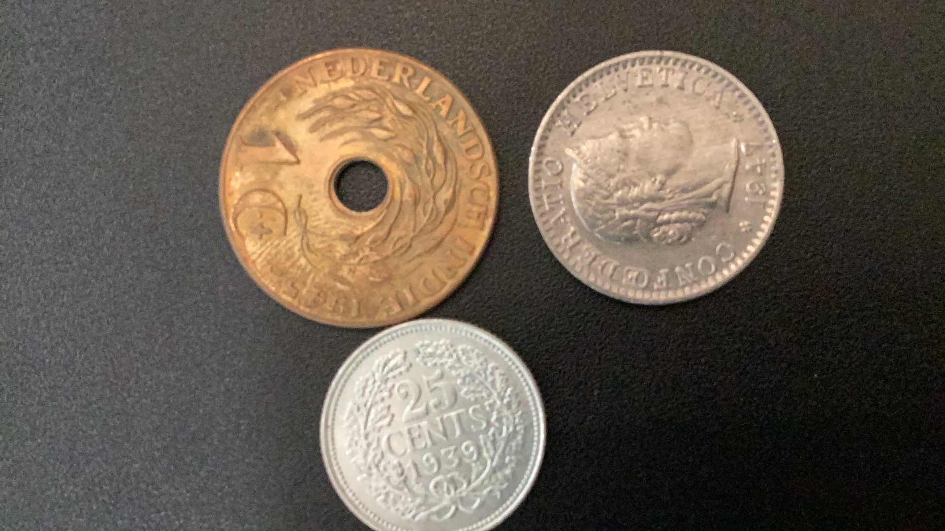 Photo 2 of 3 COLLECTIBLE COINS - SWITZERLAND 1914, 1945, 1947
